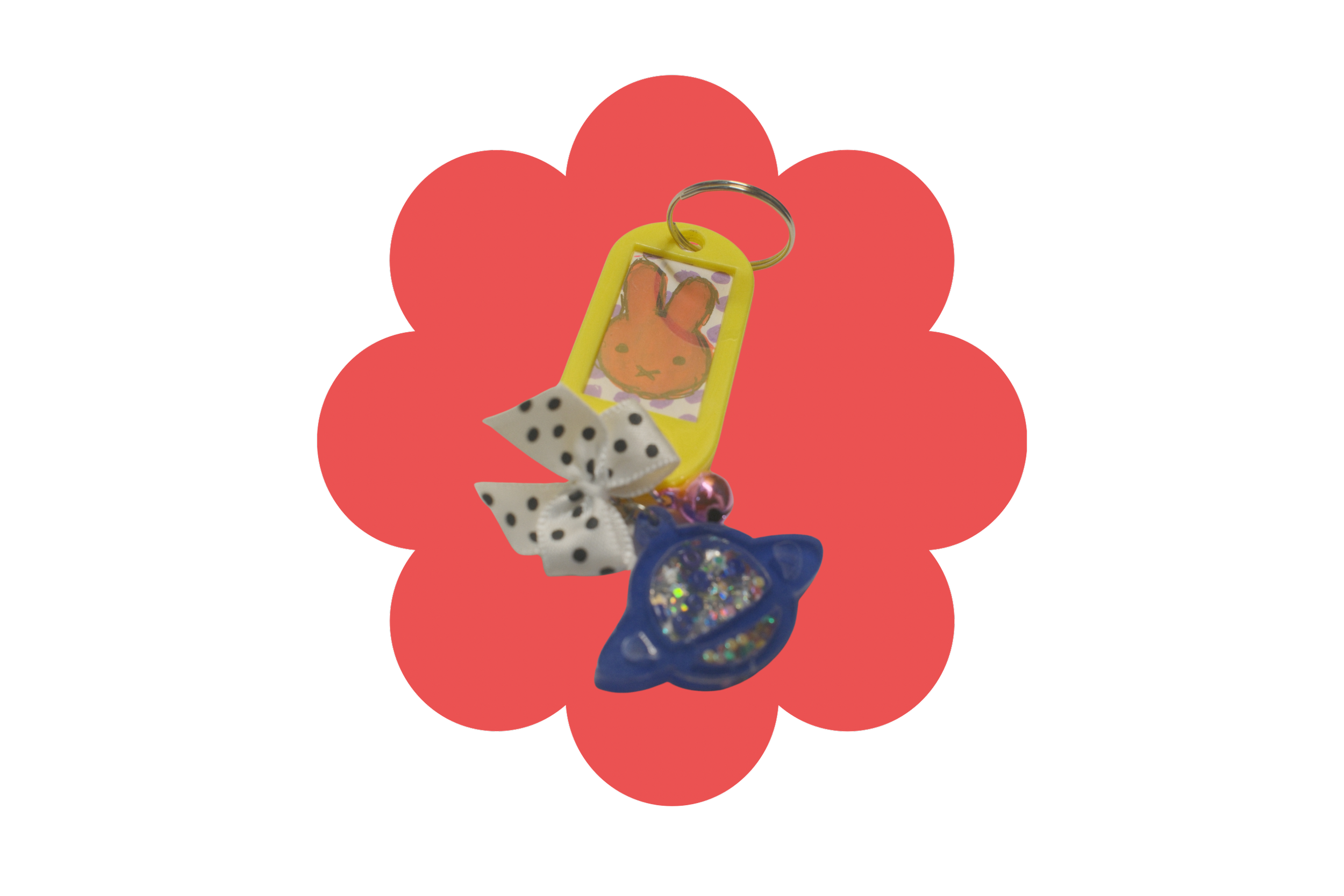 Sparkly Saturn Bunny Keychain