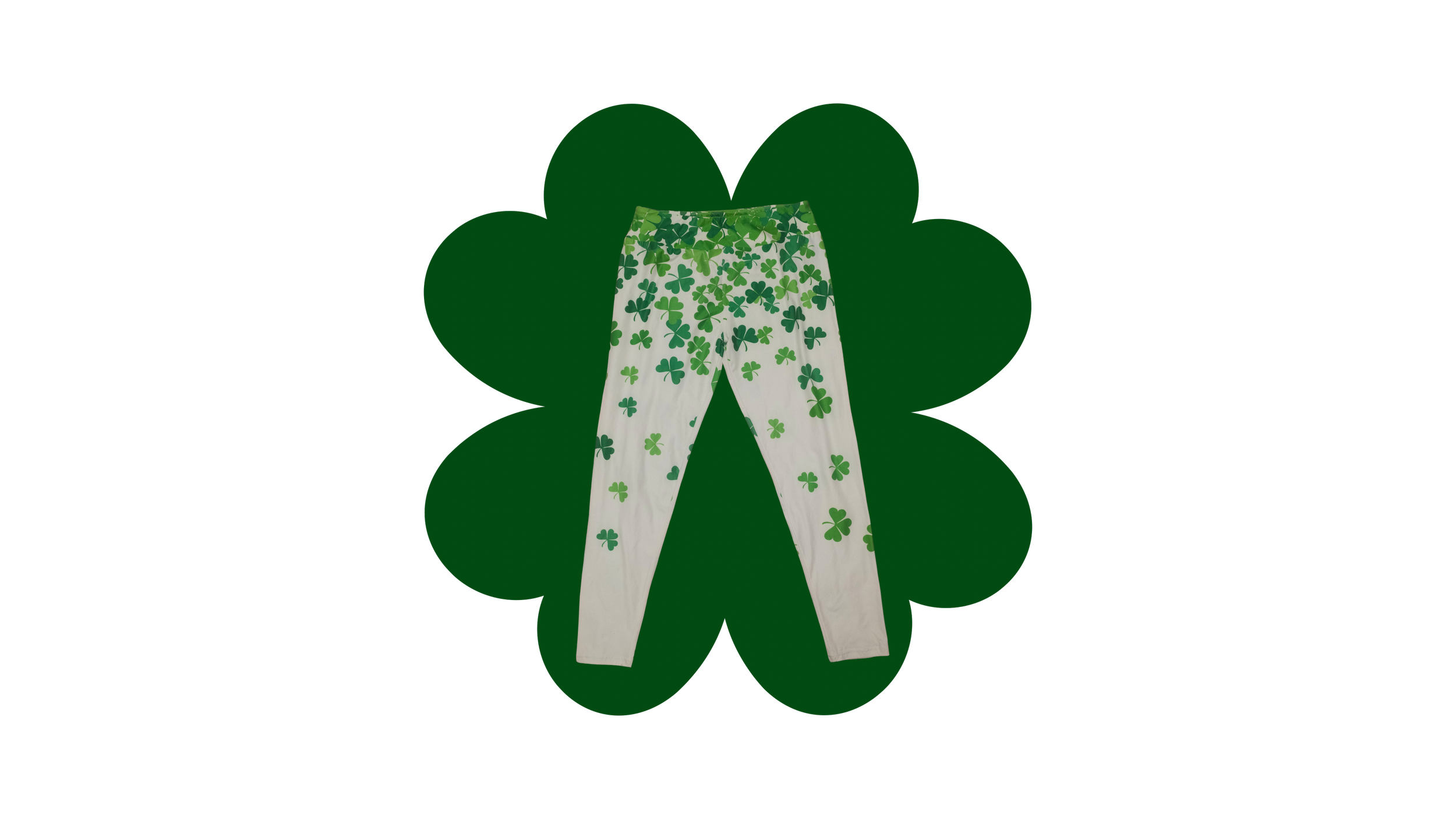 Green and White Clover Leggings