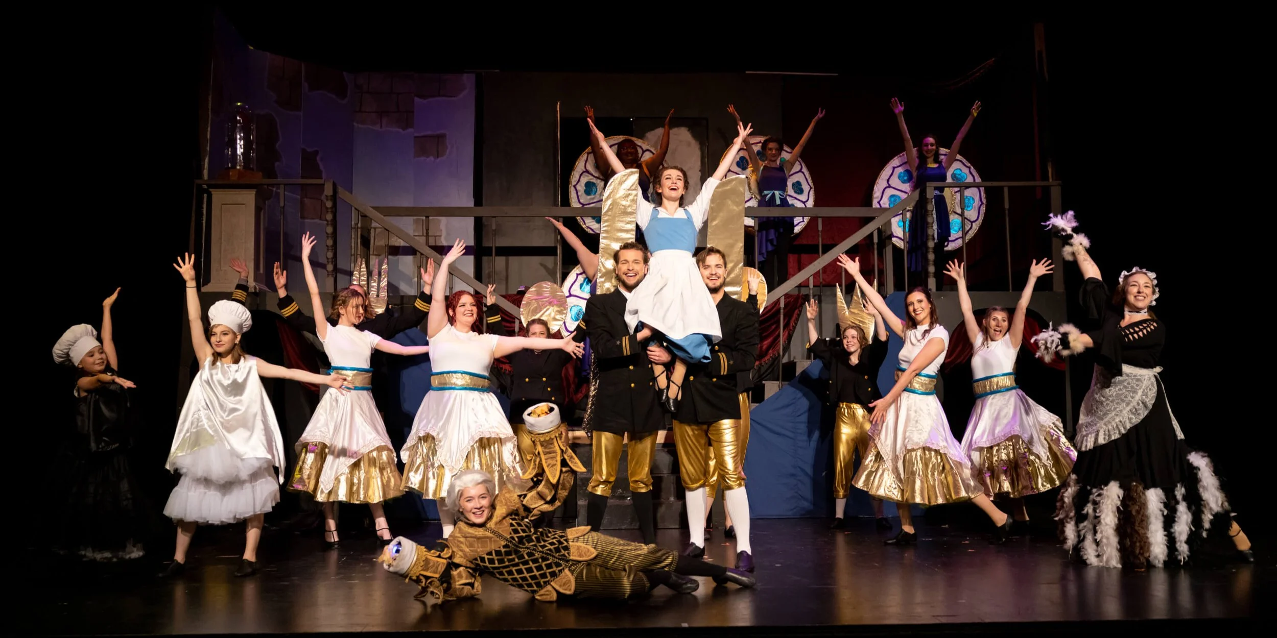 Stage adaptation of Cinderella cast on stage.