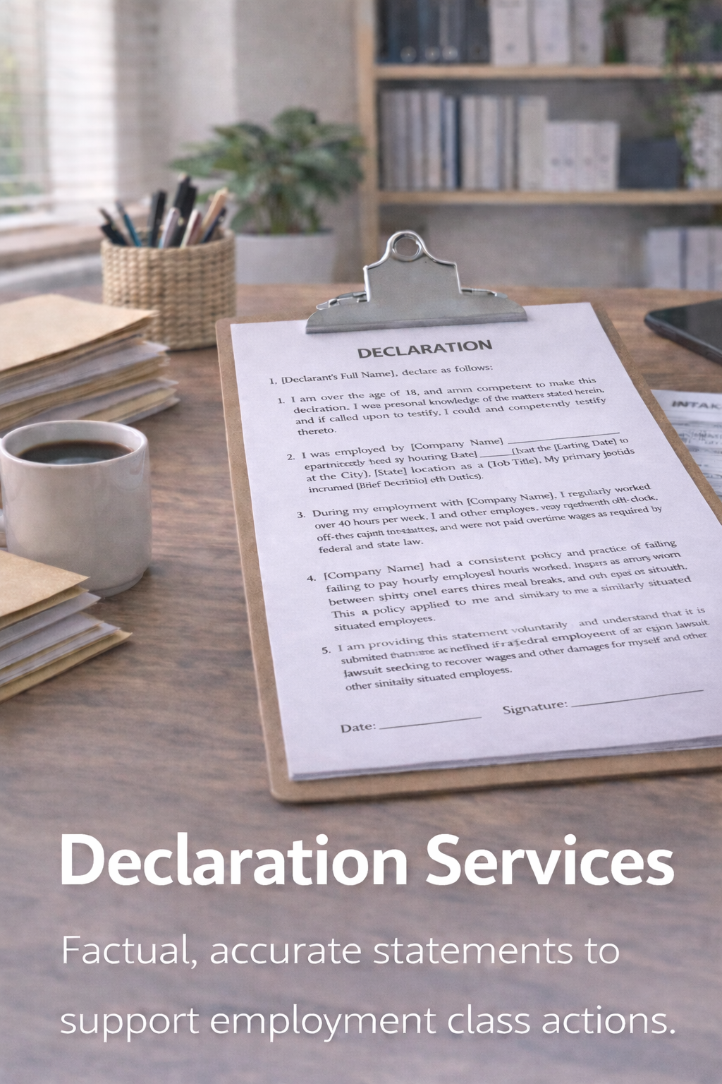 Declaration Services, California Class Action Employment Law