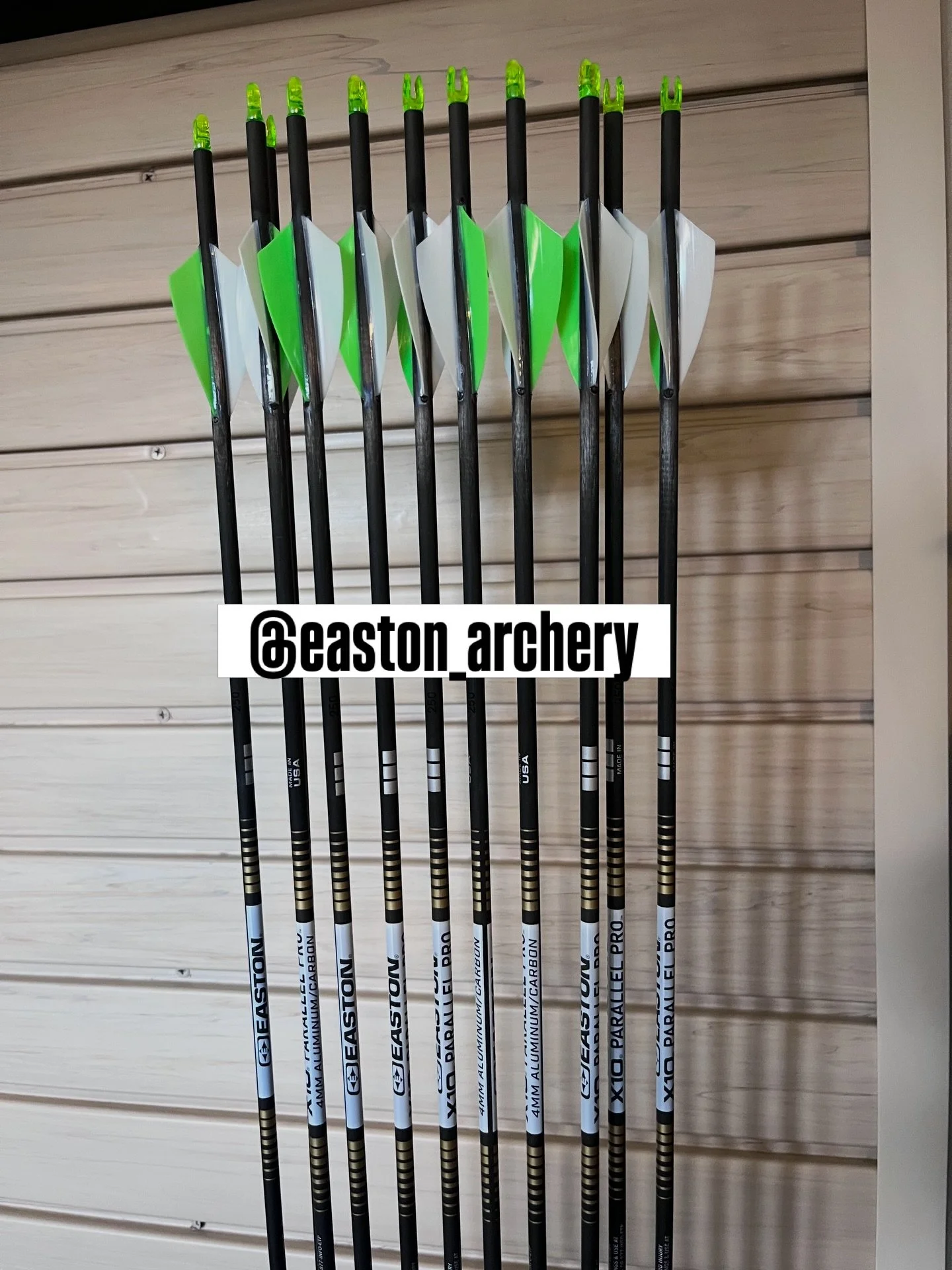 @eastonarchery  Easton X10 Parallel Pros .250 spine
@tac_vanes  TAC Driver 2.25 Vanes
Easton 4mm Match Grade Outserts.