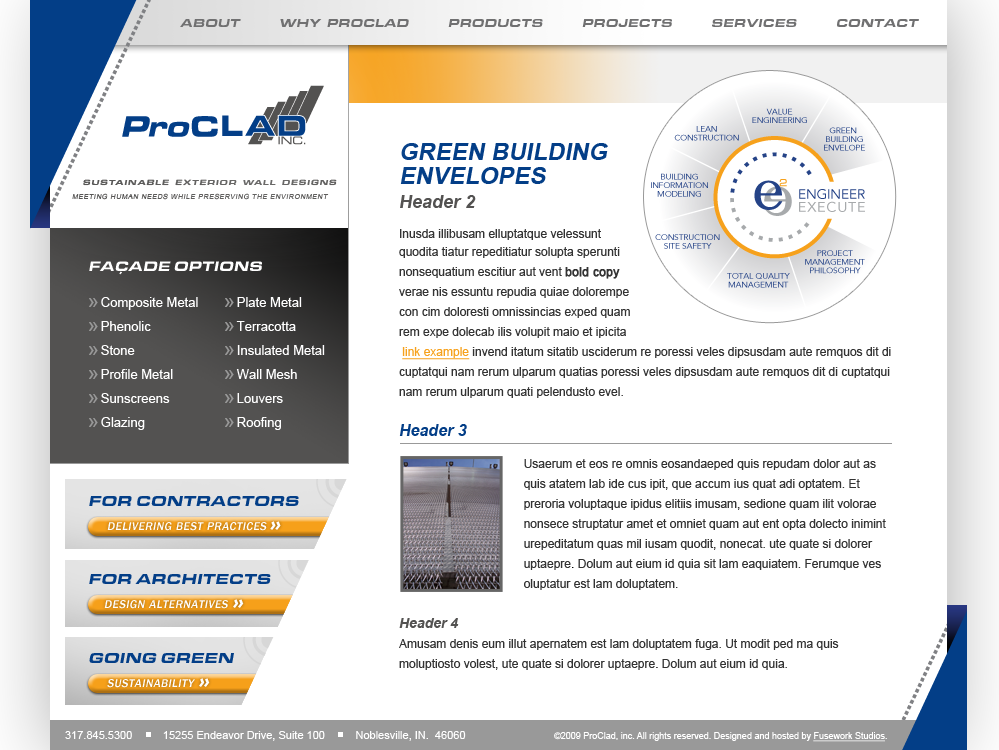 ProCLAD - Website - Subpage