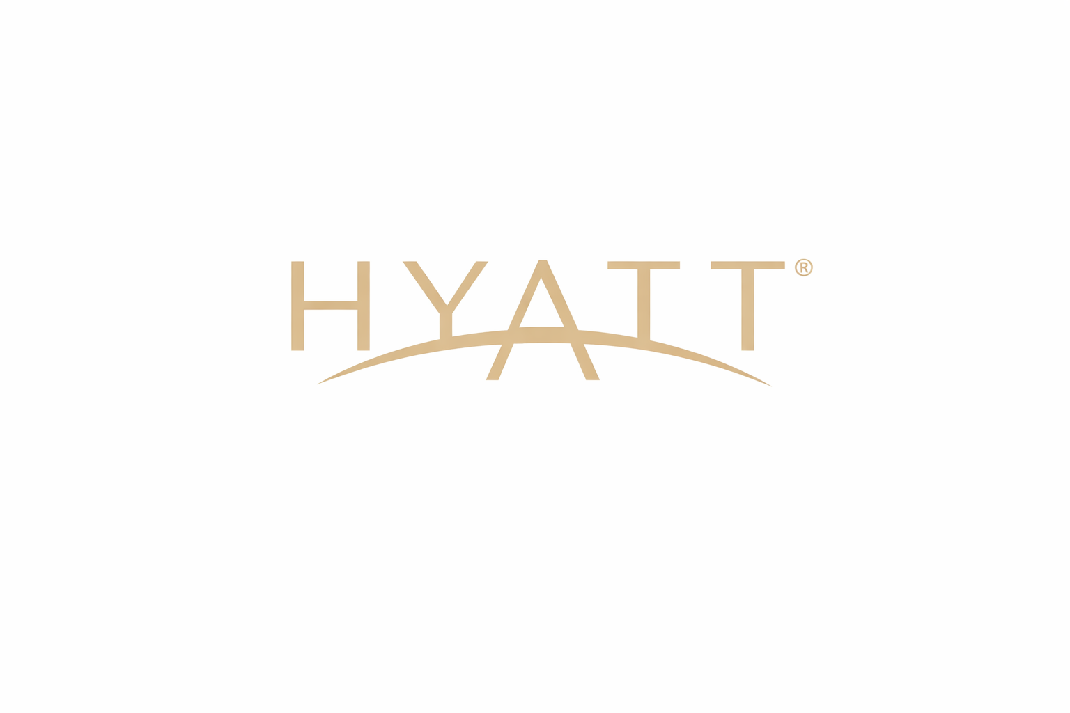 Hyatt logo in beige color on a white background.