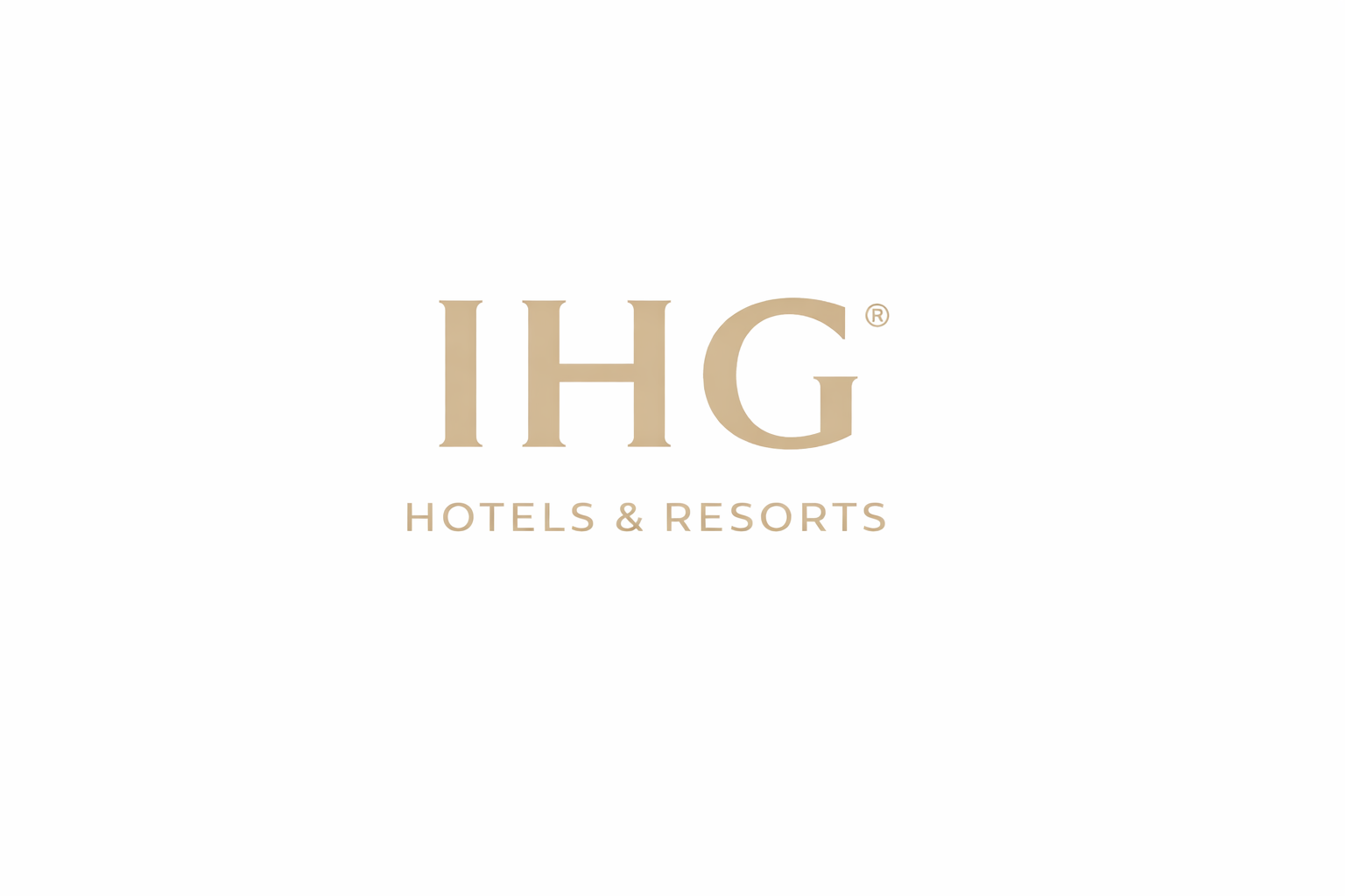 The logo of IHG Hotels & Resorts, featuring the initials IHG in large gold letters above the words 'Hotels & Resorts' on a white background.