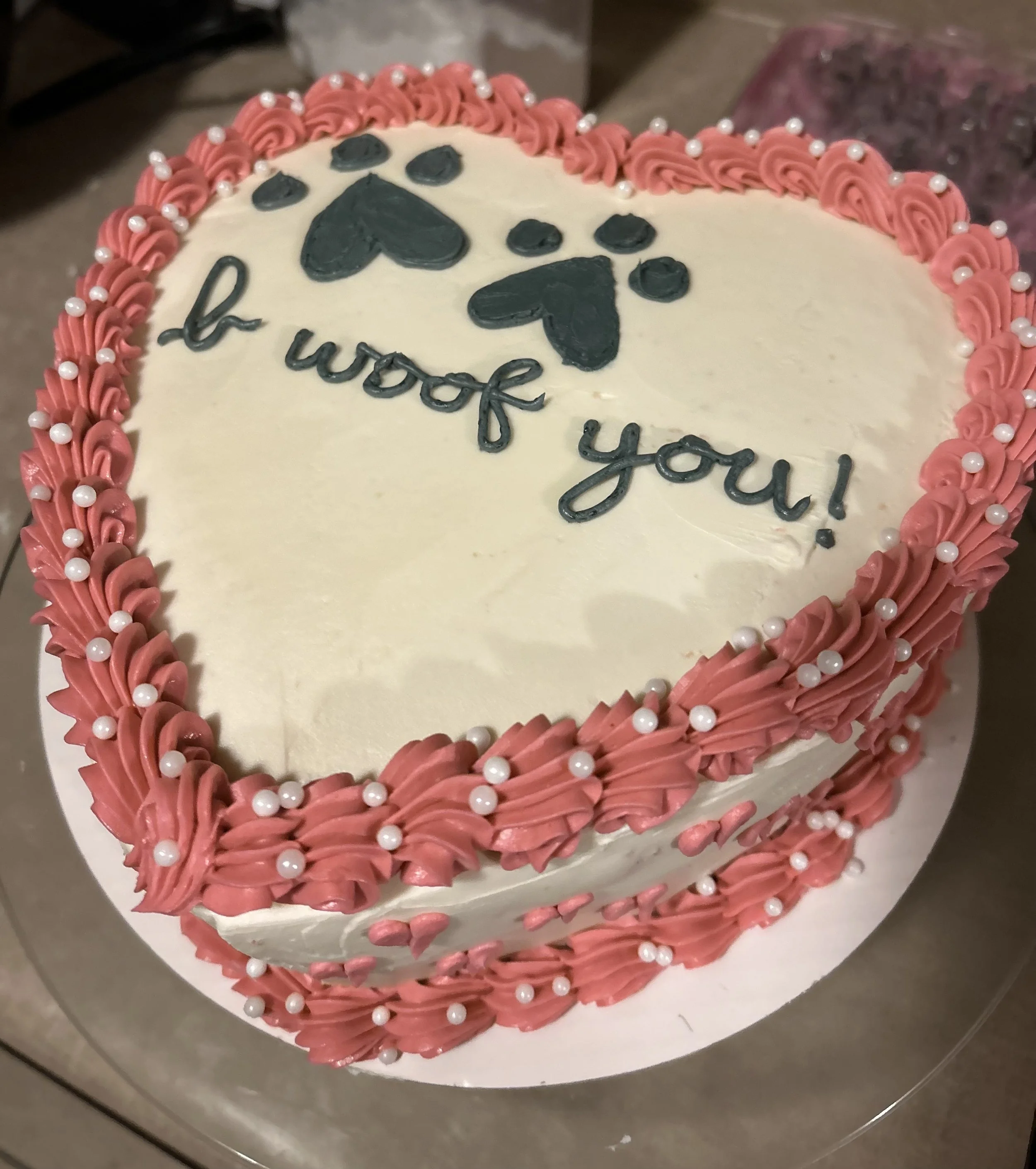 custom heart shaped valentine's cake