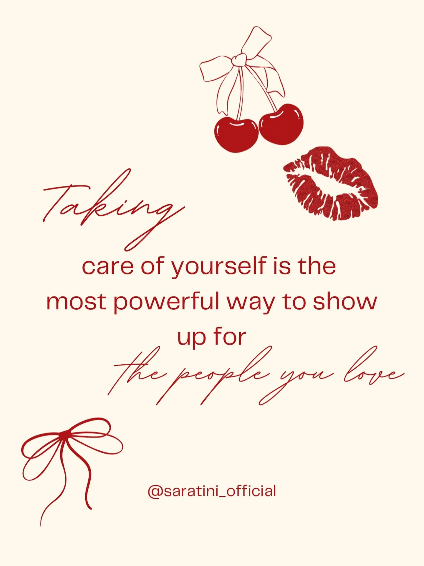 Theres a lot going on in the world, babes. Please don&rsquo;t forget to show up for yourself while you&rsquo;re busy showing up for all the rest of the people that need you 🫶🏼💋🍒✨ 

#selfcareisnotselfish #showyourselfsomelove #strongwomen #theworl