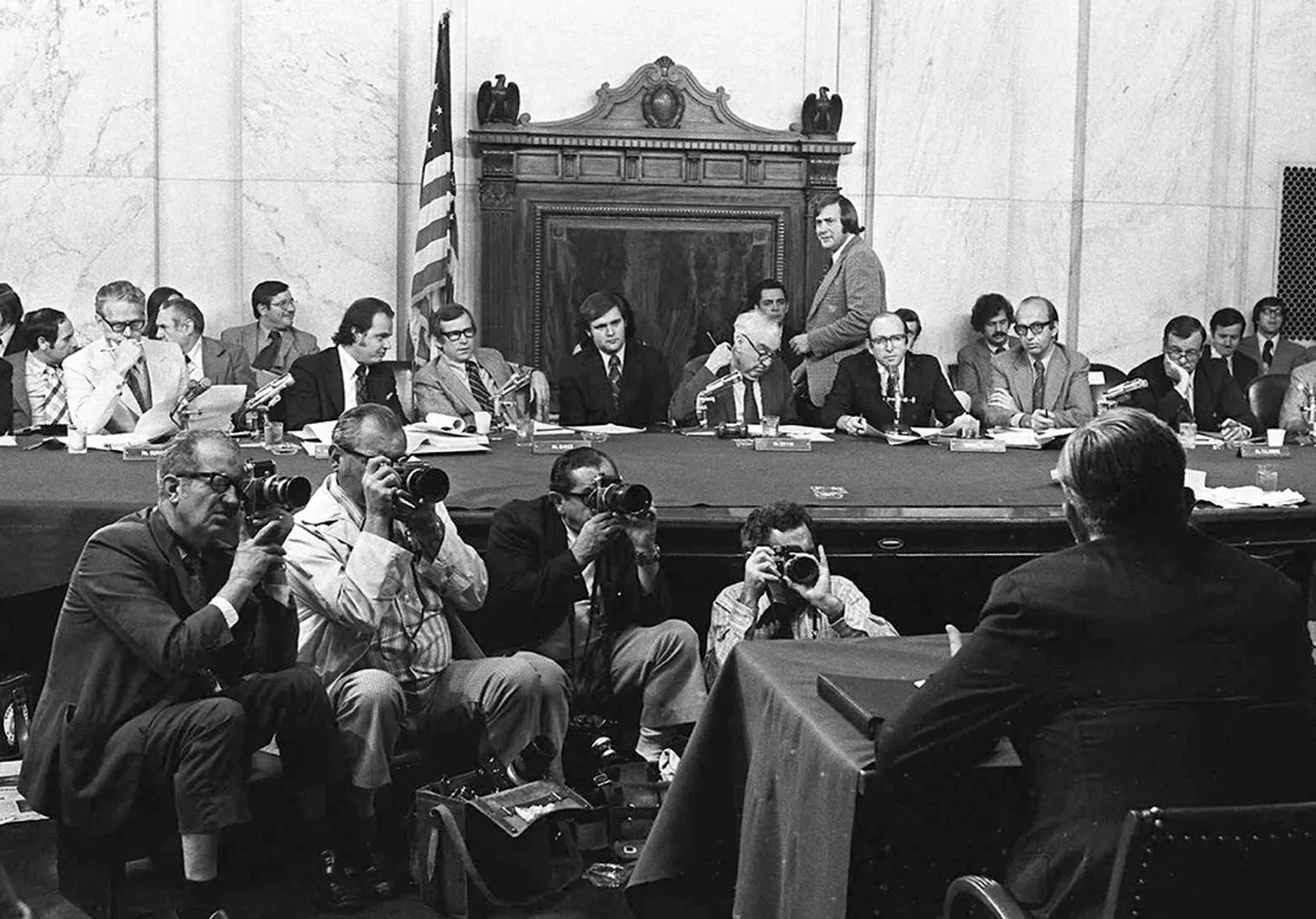 Public Accountability.
Congressional investigations and extensive news coverage brought the Watergate hearings into millions of American homes, demonstrating the role of oversight, a free press, and the rule of law.