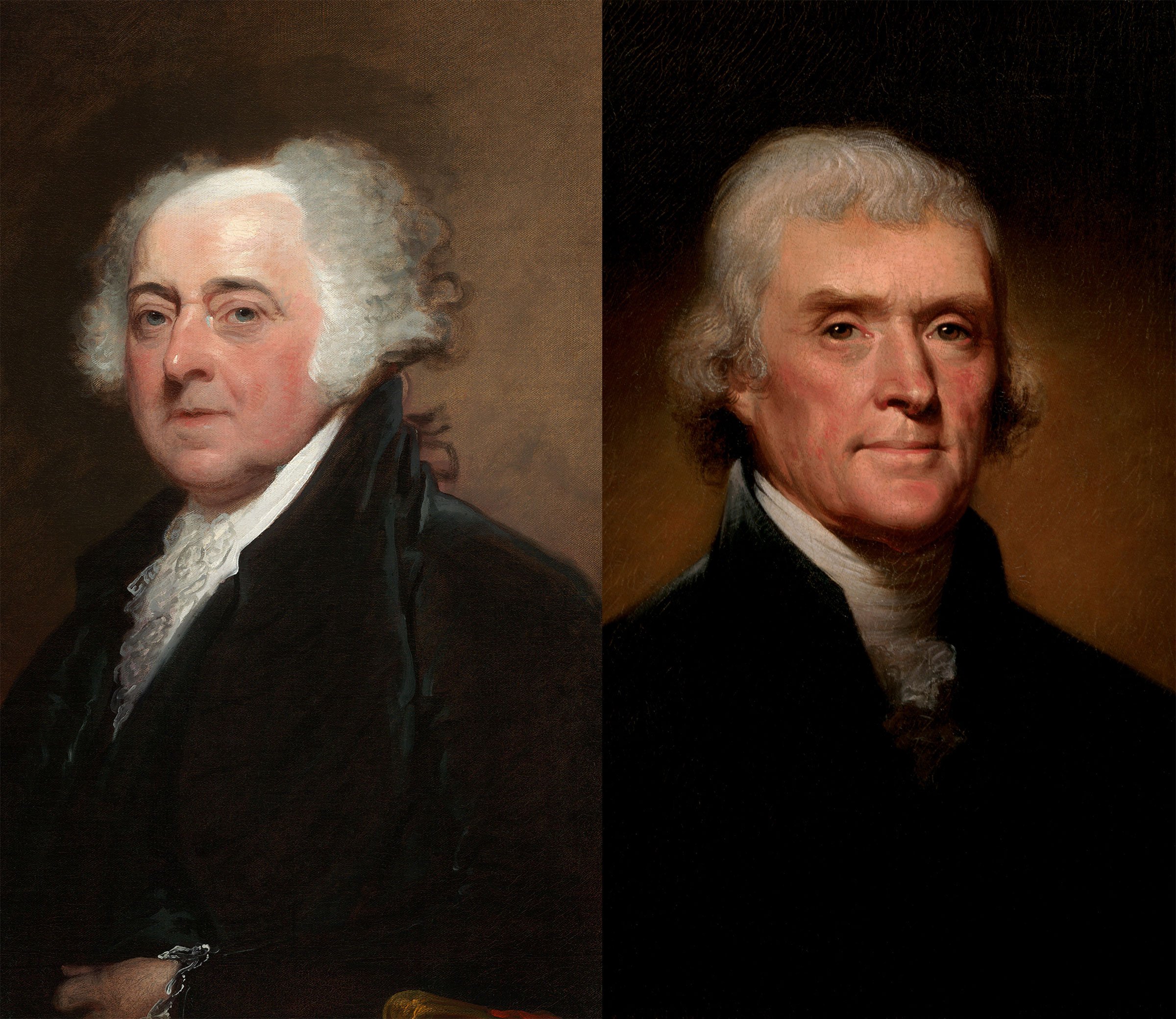 John Adams and Thomas Jefferson. Former allies became leaders of competing political visions—one favoring energetic national government, the other limited federal authority and broader state autonomy.