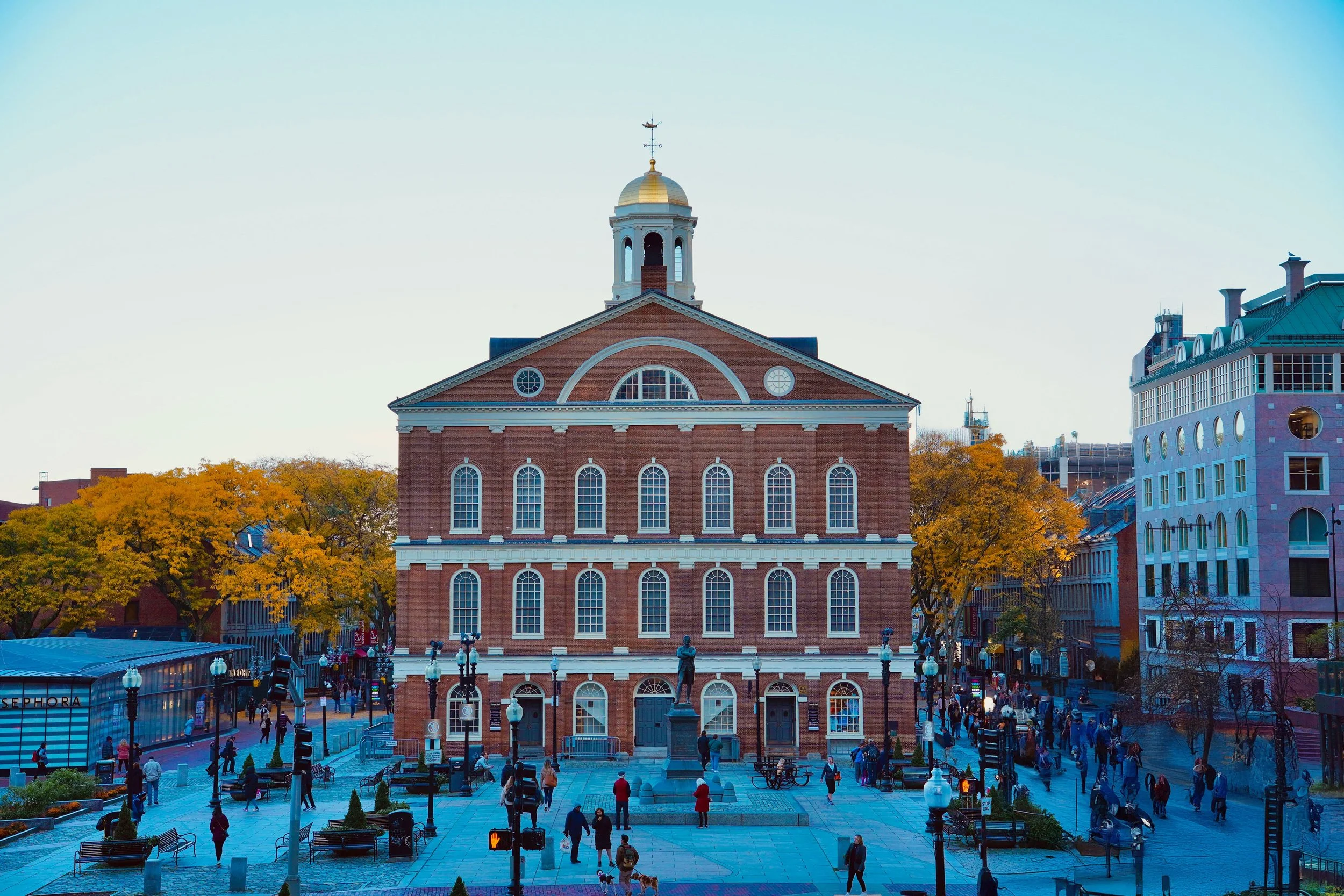 Faneuil Hall, Boston   A gathering place for debate and dissent, where the language of American resistance took shape.