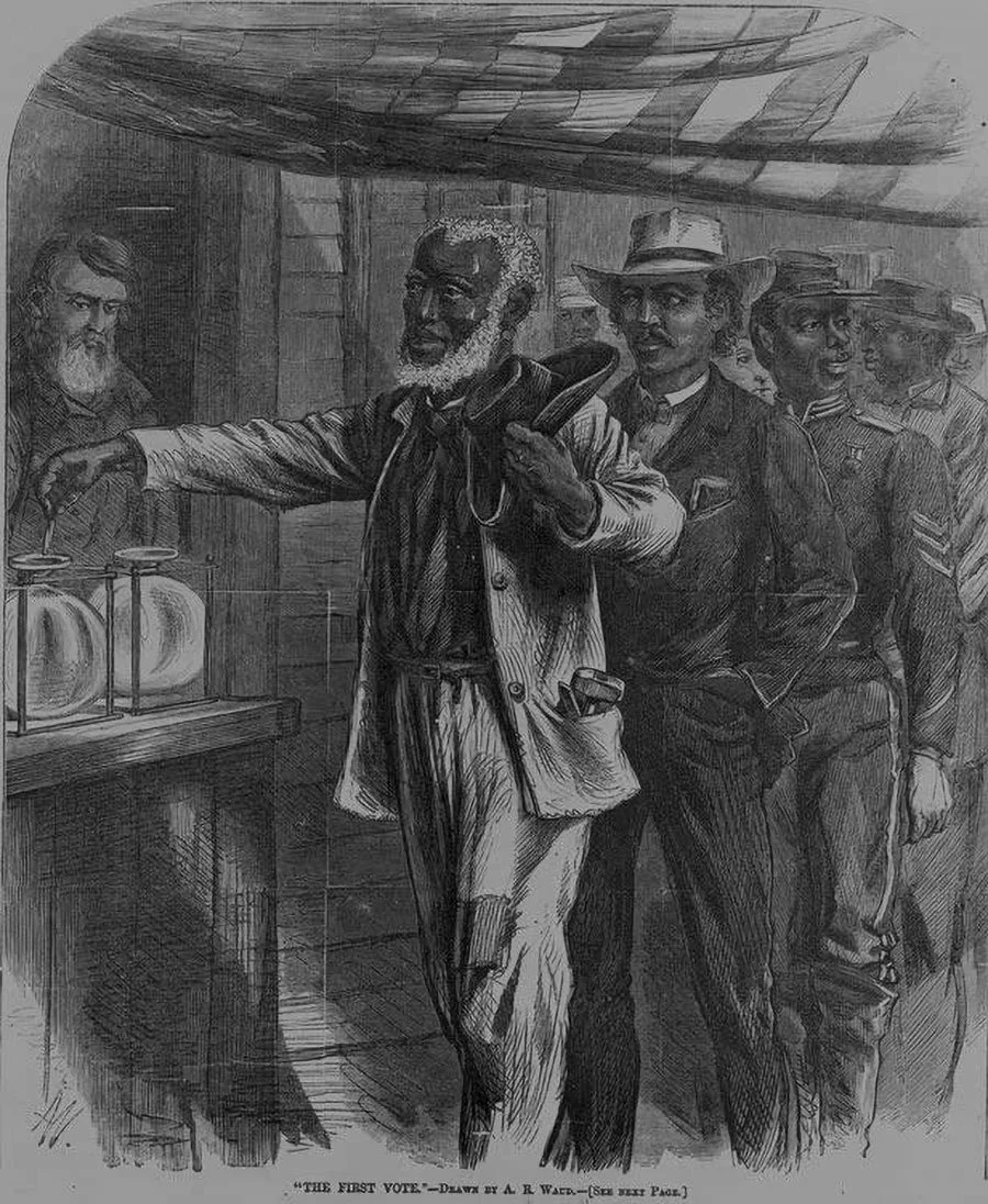 Reconstruction. The federal government moved to rebuild the South and extend rights to formerly enslaved people—through amendments, legislation, and military enforcement.