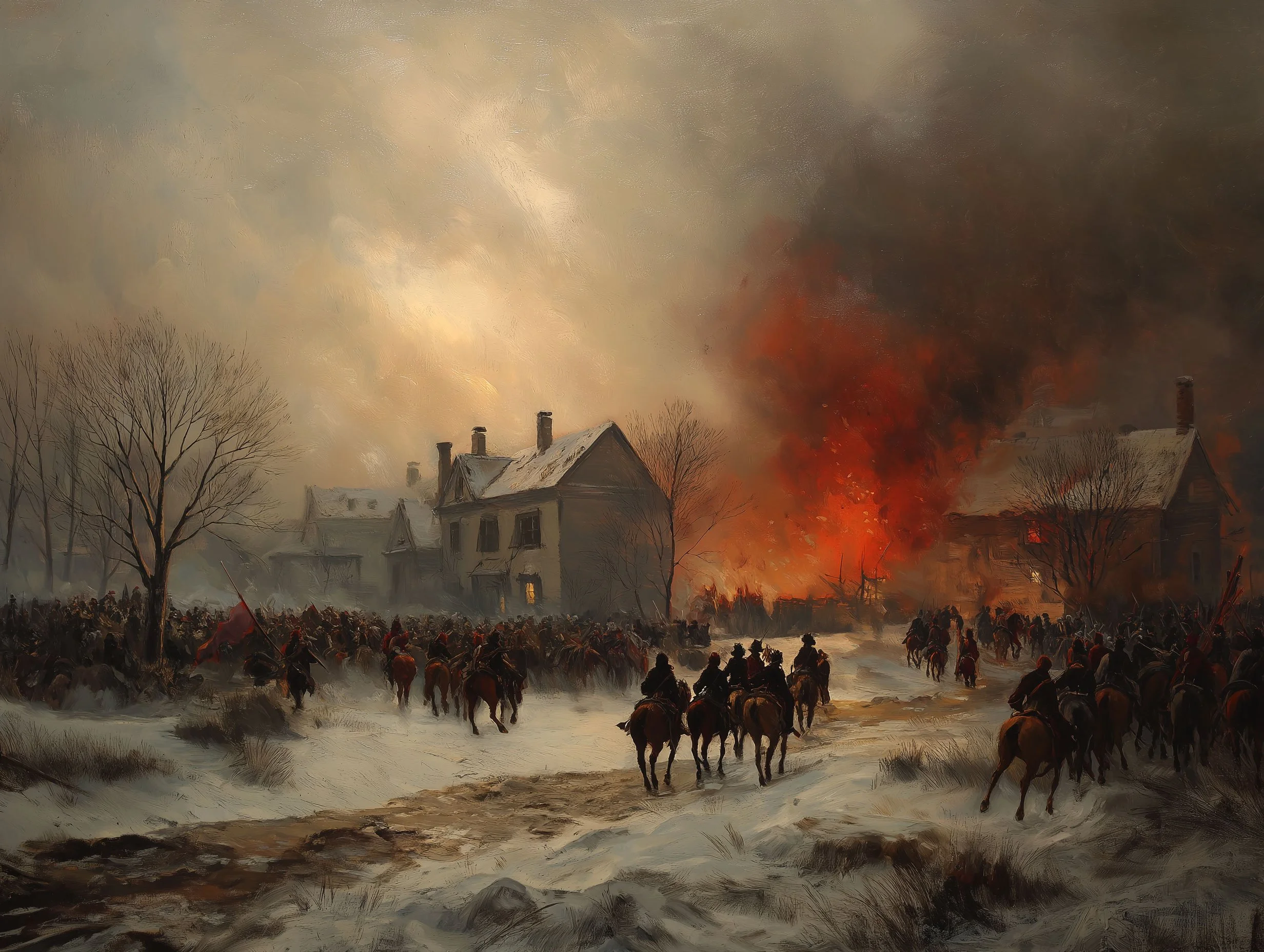 Interpretative painting of Shay's rebellion.