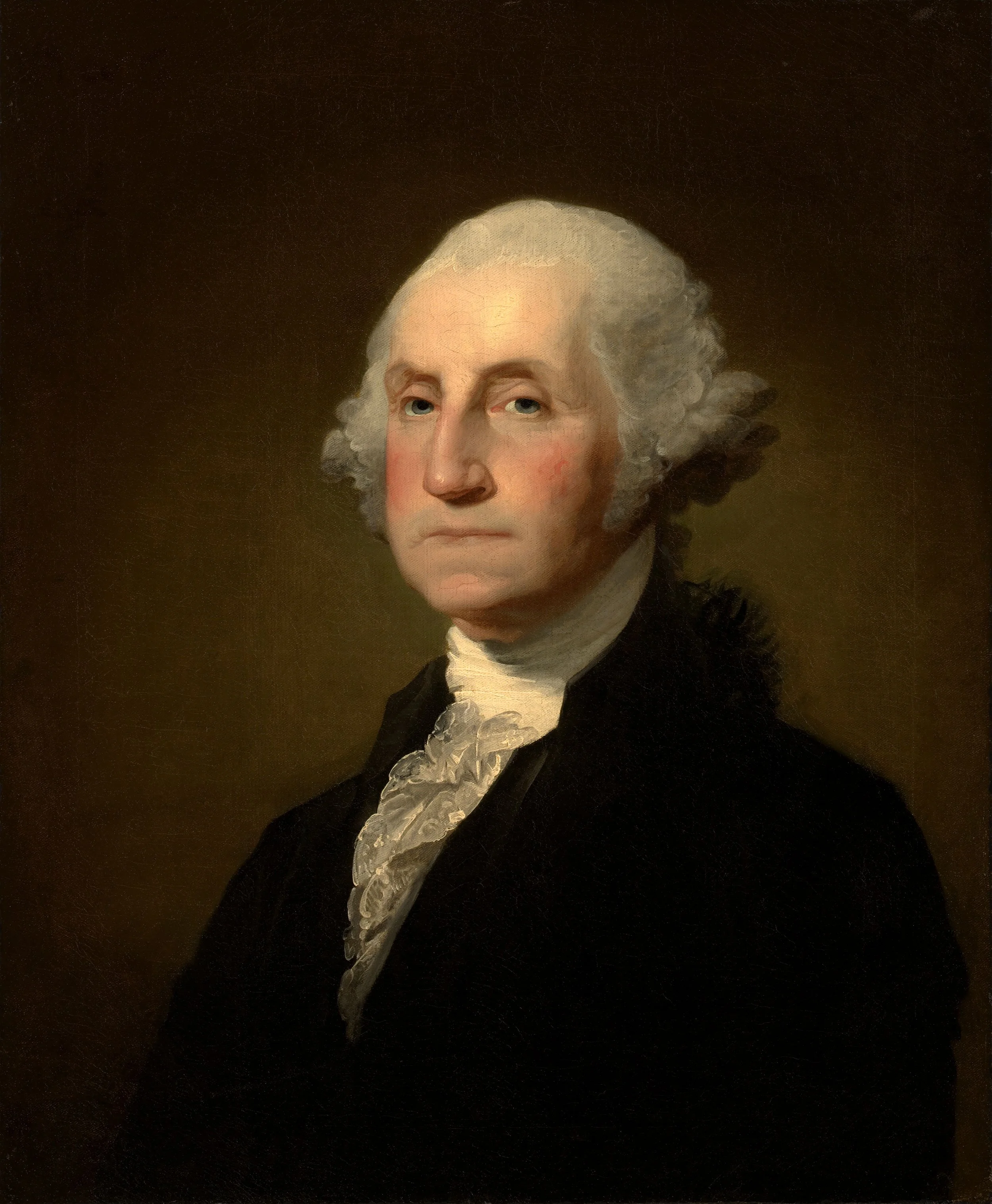 George Washington, c. 1789. Gilbert Stuart Williamstown Portrait.   As the nation’s first president, Washington defined the office not through force, but restraint, establishing precedents that would outlast his tenure.