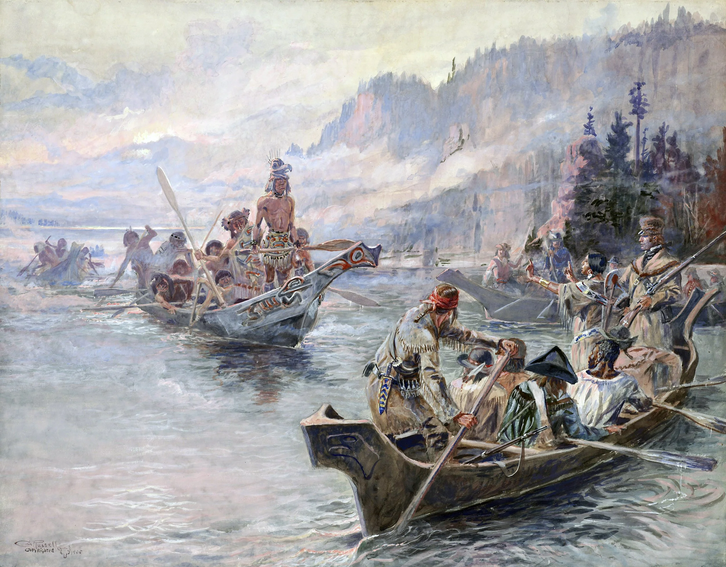 The Lewis and Clark Expedition (1804–1806). Commissioned to explore the new territory, the expedition revealed a continent already inhabited, vast in scale, and largely unknown to the young republic.