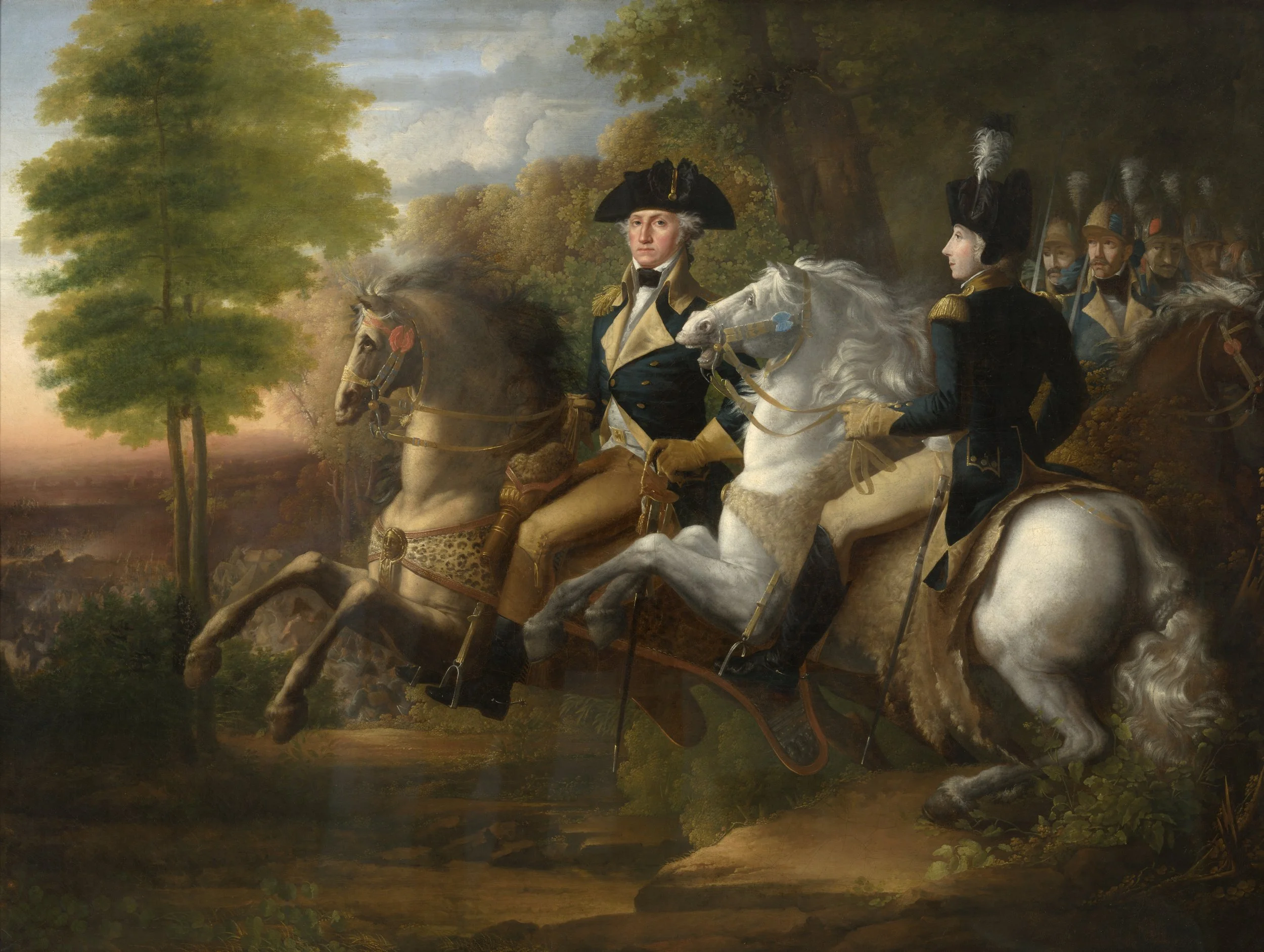Washington and Lafayette at the Battle of Brandywine — John Vanderlyn. (1777). Washington suffered one of his greatest defeats as the British captured Philadelphia, but the Continental Army survived. Fighting alongside him was the young Marquis de La