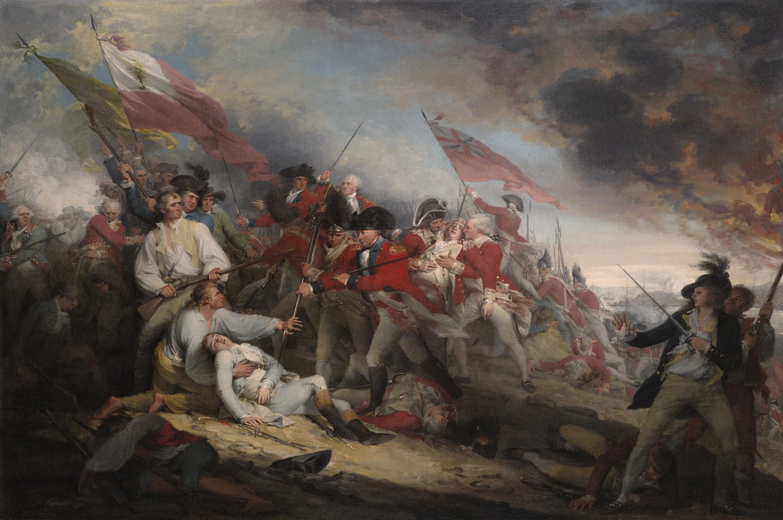 The Battle of Bunker Hill (1775).
A costly British victory that proved colonial forces could stand against the world's strongest army. The battle revealed that the war would be long, costly, and decisive.
