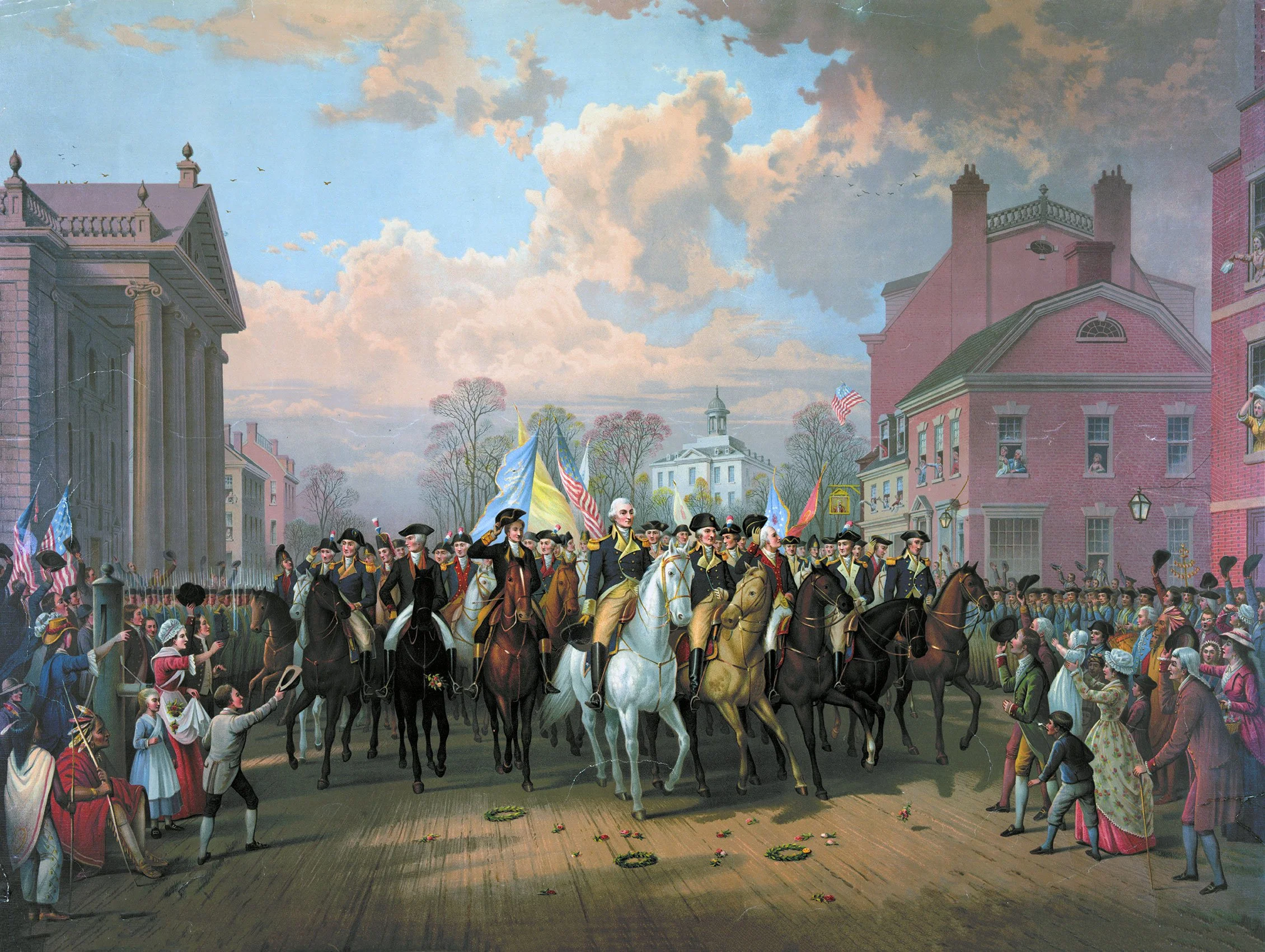 Evacuation Day (1783).
British forces departed New York on November 25, ending seven years of occupation. Washington returned as the last symbols of imperial authority disappeared.