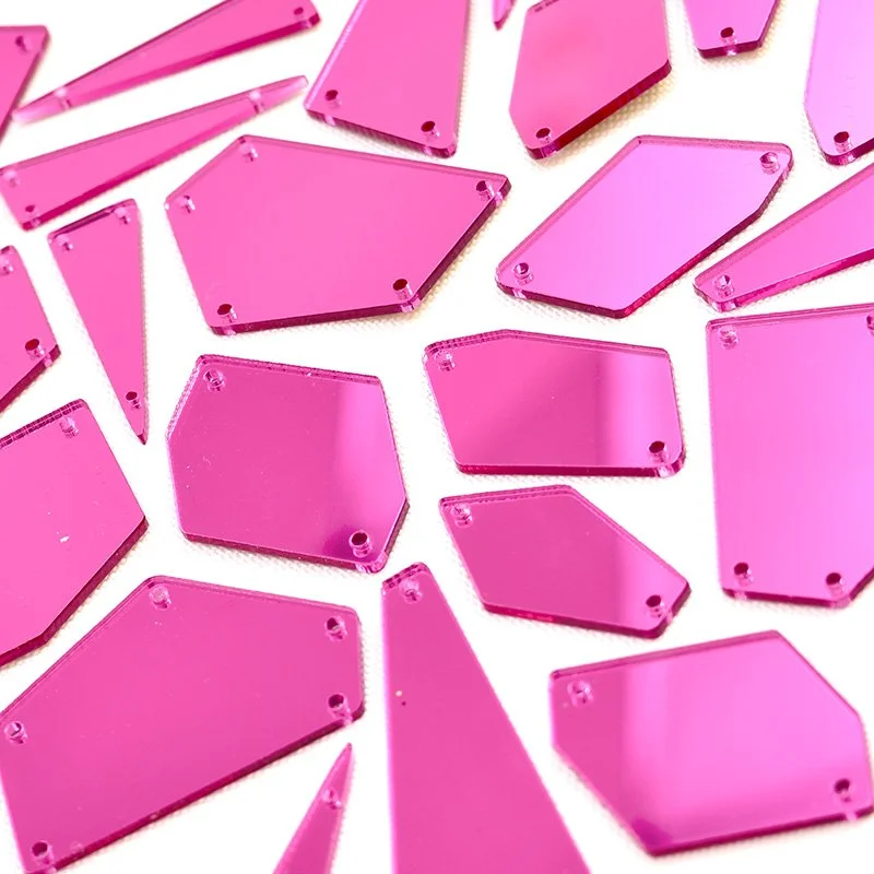 Pink Acrylic Mirror Shards (15 Pack)