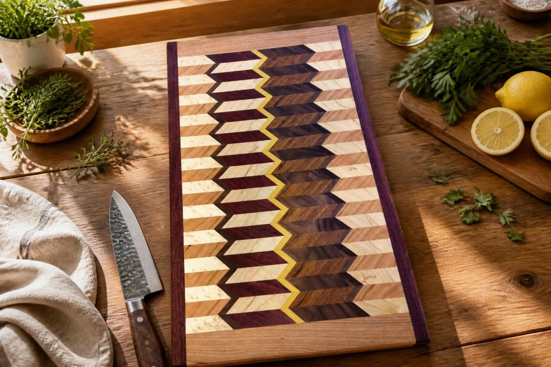 Chevron Cutting Board – Walnut & Cherry