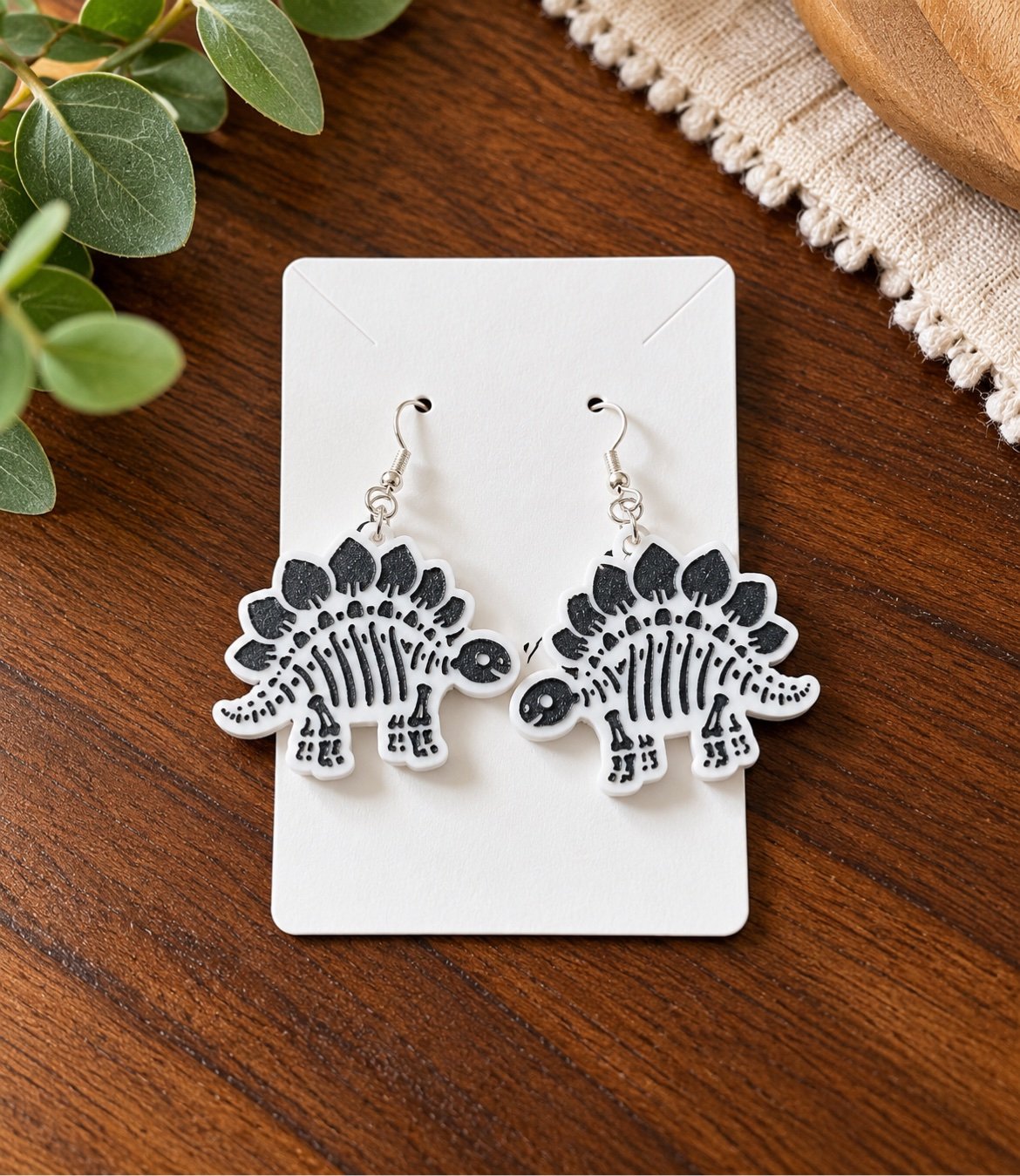 Stegosaurus Dangle Earrings