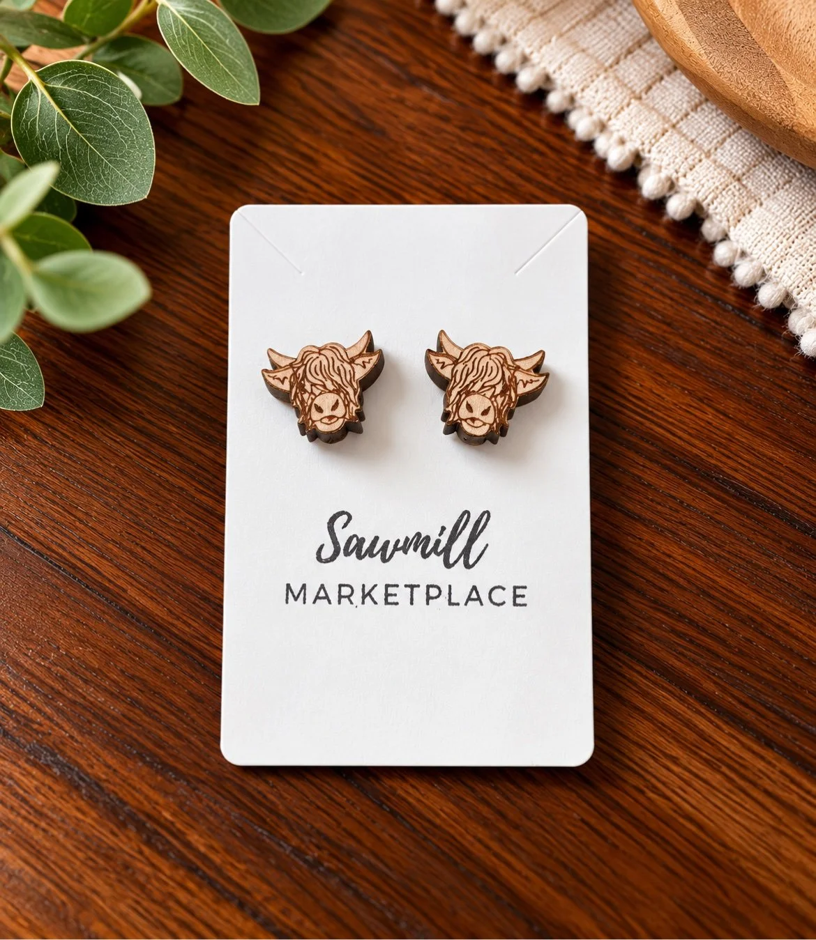 Highland Cow Stud Earrings