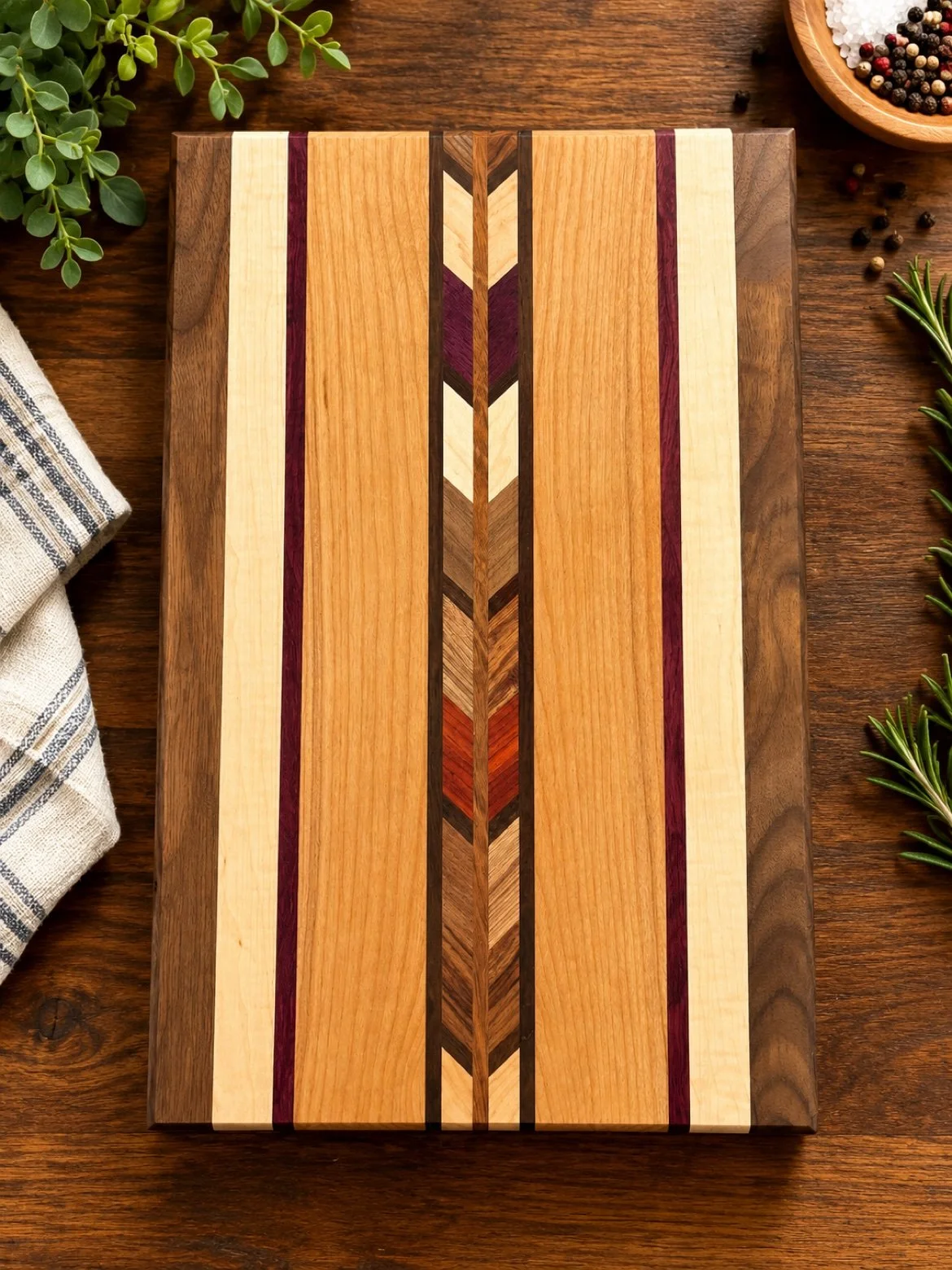 Chevron Inlay Cutting Board