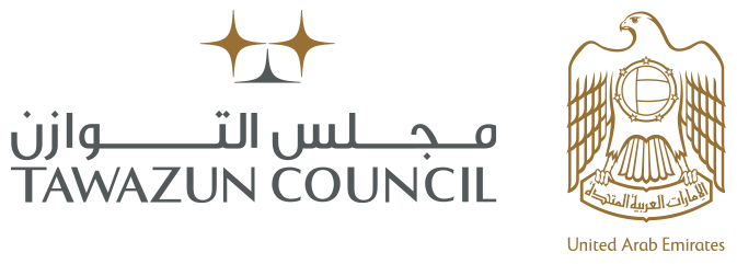Tawazun Council logo with two stars and the United Arab Emirates emblem, including a golden falcon and Arabic text.