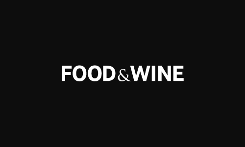 Black background with white text saying 'FOOD & WINE'.