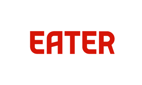 The word 'EATER' in red text with a ban symbol across it on a black background.