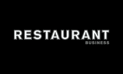 Sign with the words 'RESTAURANT BUSINESS' on a black background.