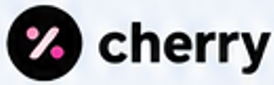 Cherry logo with black circle and pink slash, and the word 'cherry' in black text.