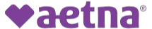 Aetna logo in purple with a heart symbol.