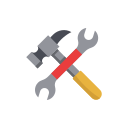 A wrench and a screwdriver crossed over each other.