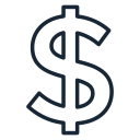 Black outline of a dollar sign.