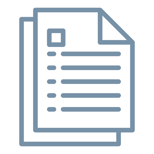 Icon of two stacked documents with a checklist and a picture placeholder.