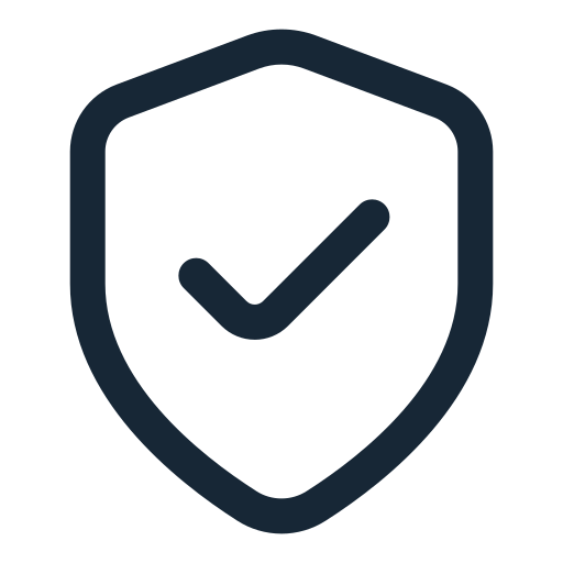 Shield with a checkmark in the center