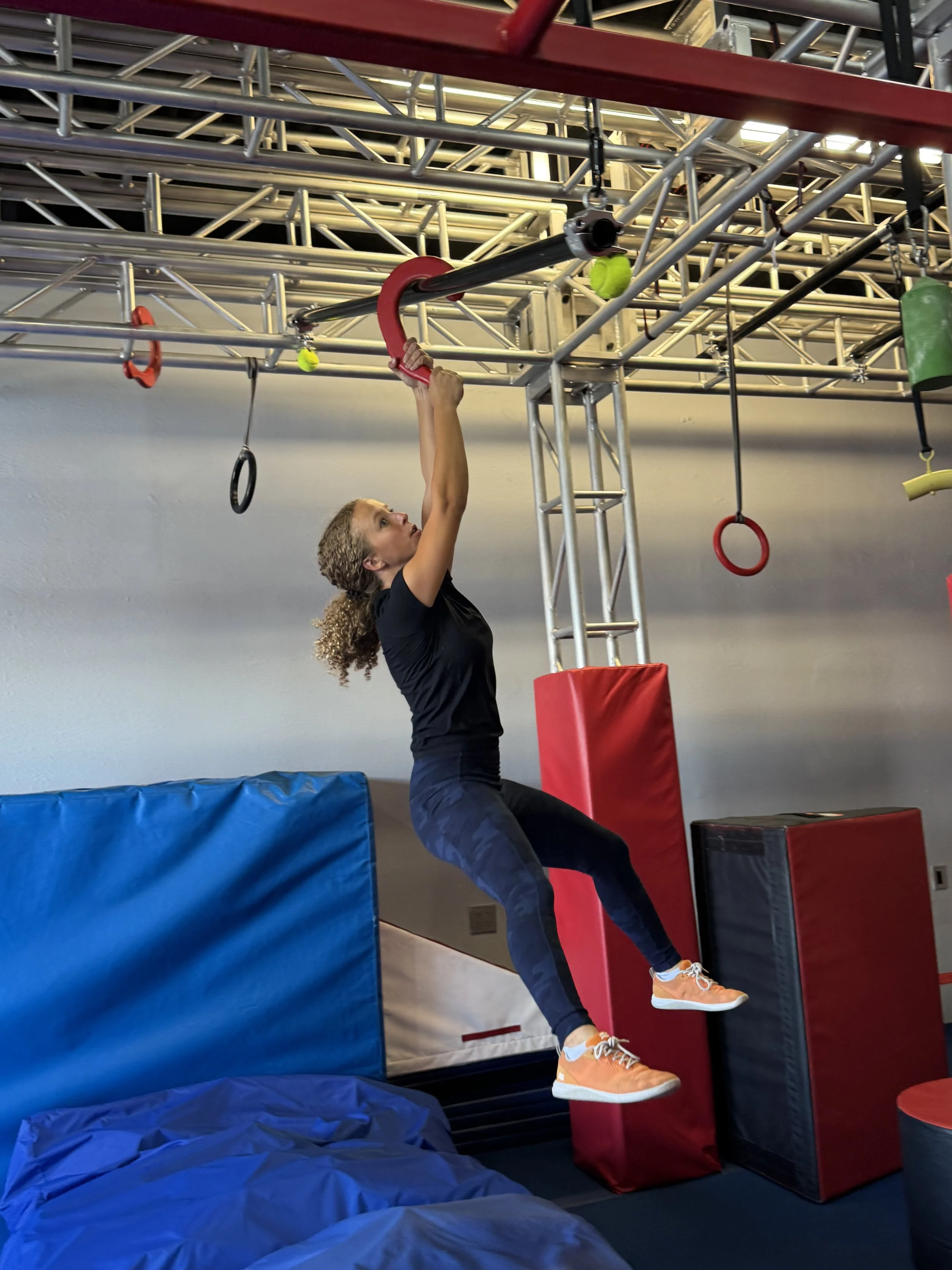 Mobile Ninja Warrior obstacle course rental for a fall or winter festival in Dallas-Fort Worth, Texas, by Amped Obstacles
