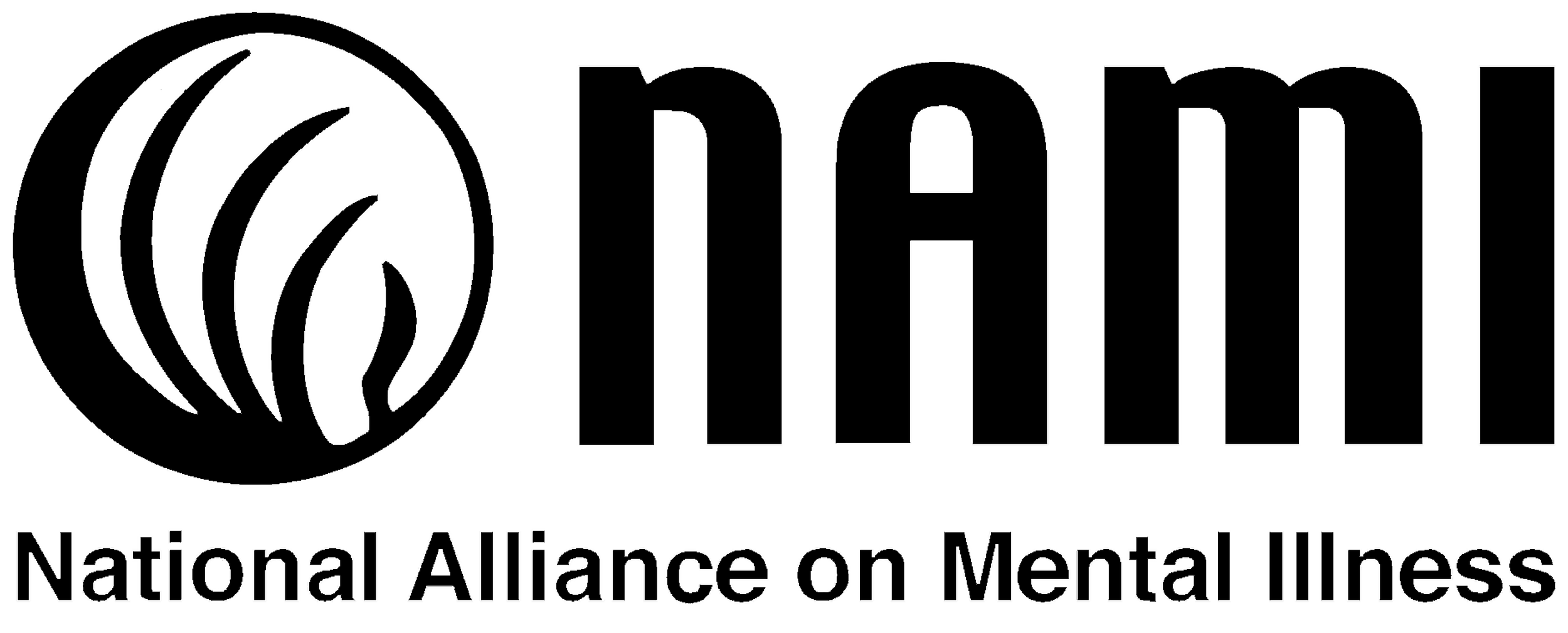 Logo of the National Alliance on Mental Illness (NAMI) featuring a stylized hand inside a circular outline with the text 'NAMI' and 'National Alliance on Mental Illness' underneath.