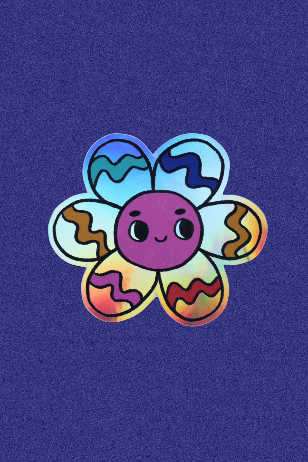 holographic flower sticker