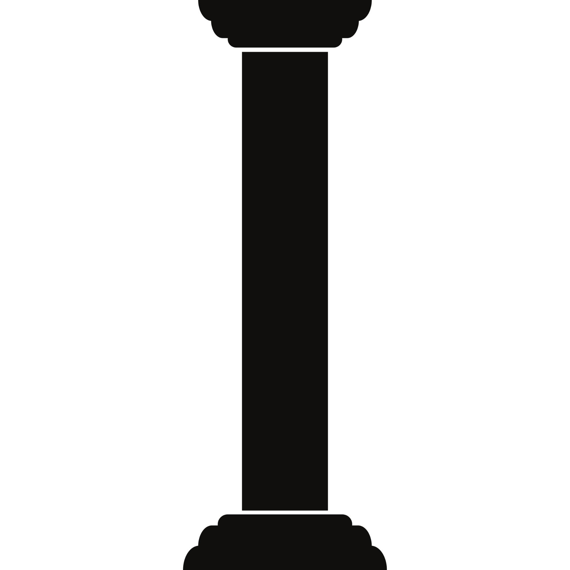 Silhouette of a tall, round, pillar-like structure with a narrow base, wide middle, and a smaller top, against a black background