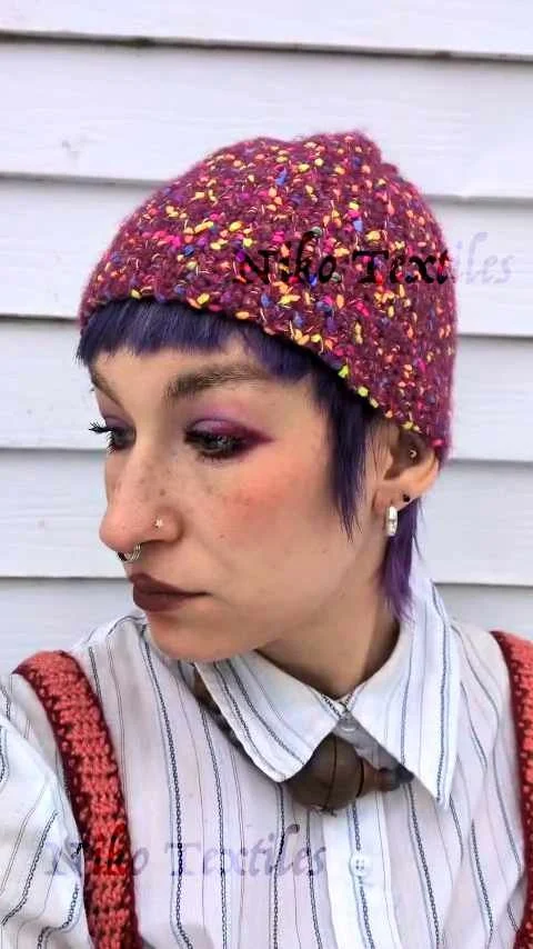 Pink Wool Confetti Hat