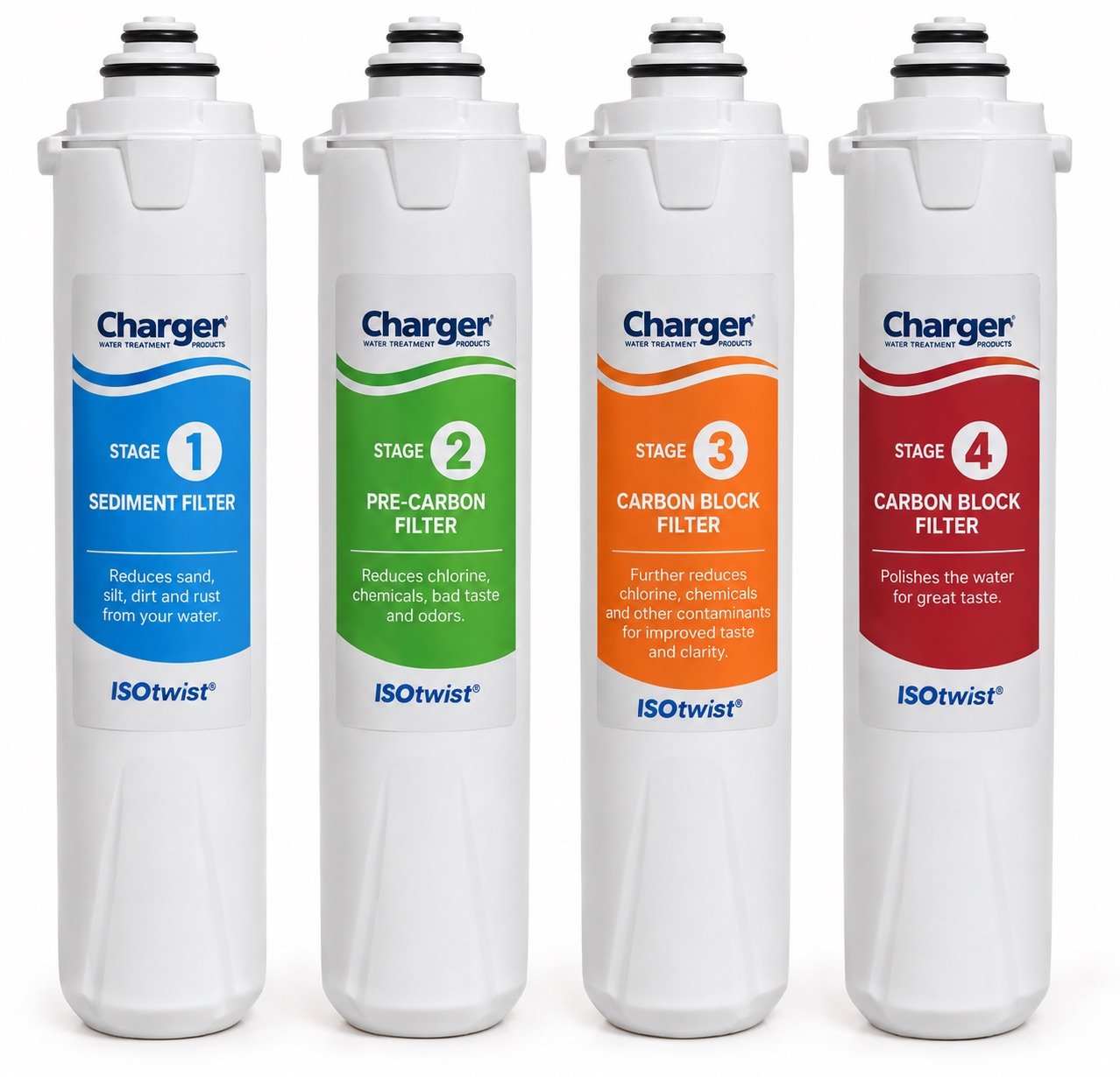 Charger Vertex IsoTwist 4-stage RO Replacement Filter Pack