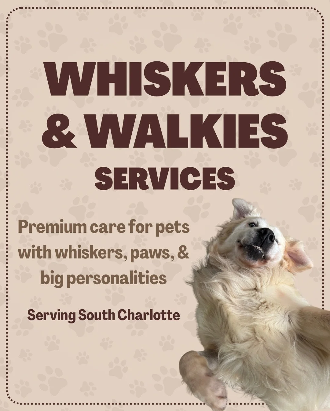 South Charlotte pet parents&mdash;this one&rsquo;s for you 🐾
Reliable walks, drop-ins, and loving care for dogs &amp; cats&mdash;plus GPS-tracked updates so you&rsquo;re always in the loop.

📩 DM us to book
🔗 whiskerswalkies.com

#CharlottePetCare