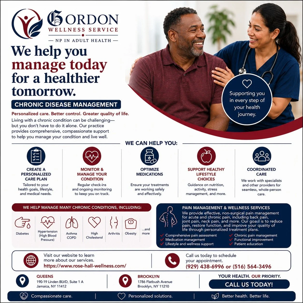 Rodrico Gordon NP In Adult Health PLLC d/b/a GORDON WELLNESS SERVICE

Chronic Disease Management Services Now Available

At GORDON WELLNESS SERVICE , we provide comprehensive chronic disease management services to help patients take control of their 