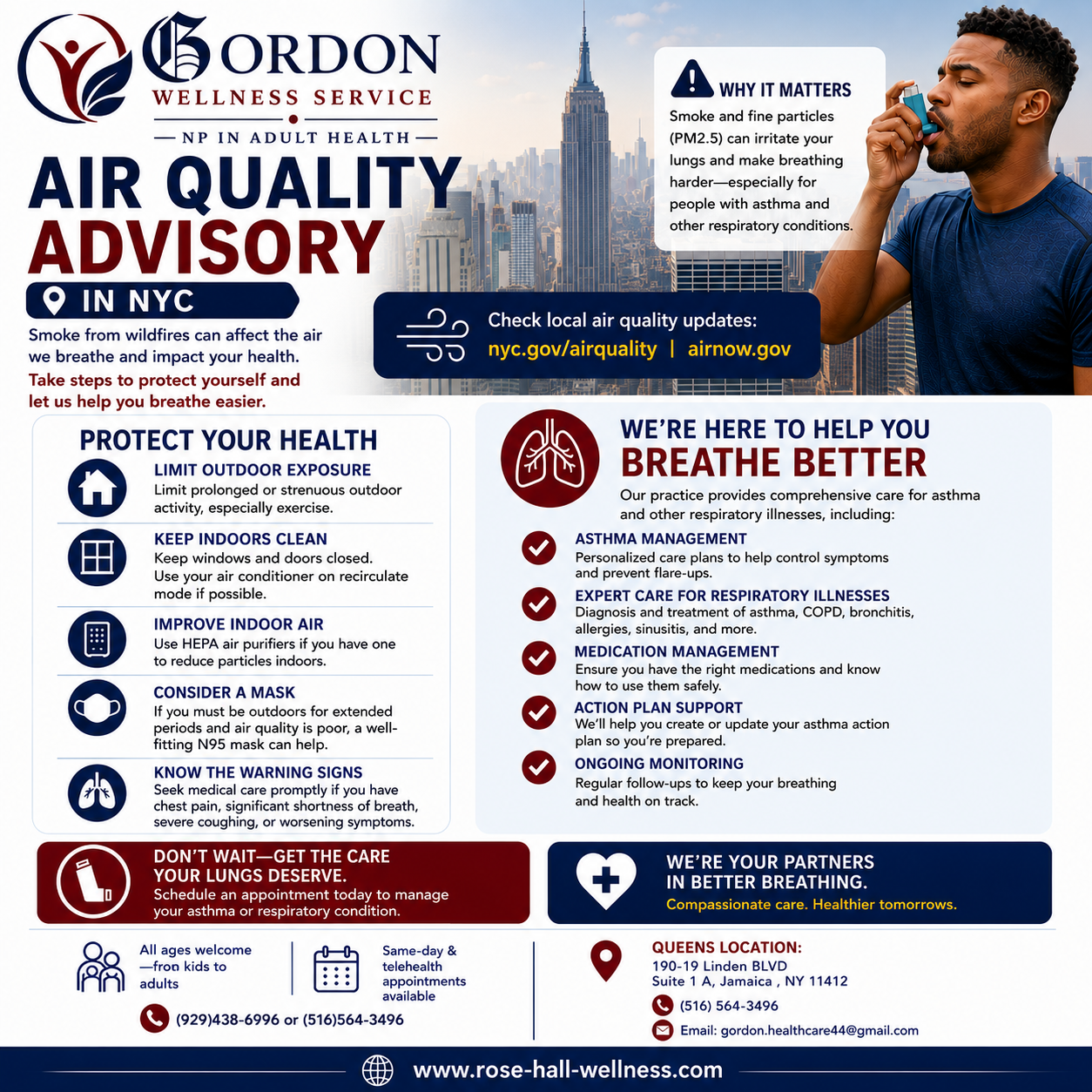 NYC Air Quality Advisory: How Poor Air Quality Affects Asthma, COPD, and Your Health in New York City