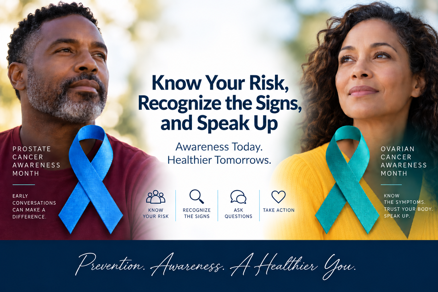 Prostate and Ovarian Cancer Awareness: Know Your Risk, Recognize the Signs, and Speak Up