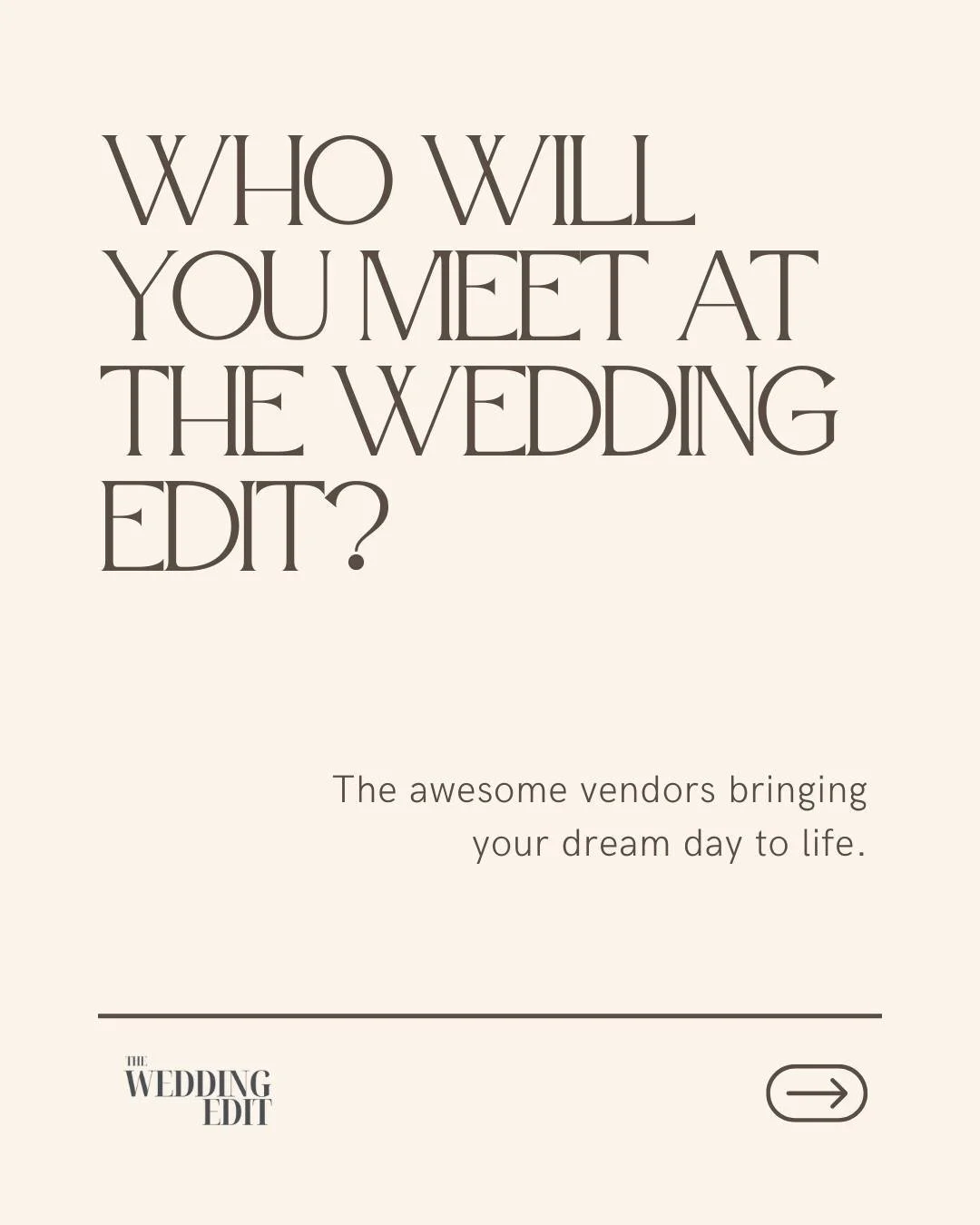 Stay tuned, we'll soon be revealing the incredible vendors you'll meet at The Wedding Edit.

The ones bringing the vision, the detail, and the inspiration to life.

We can't wait to welcome you in and make wedding planning feel a whole lot easier!

G