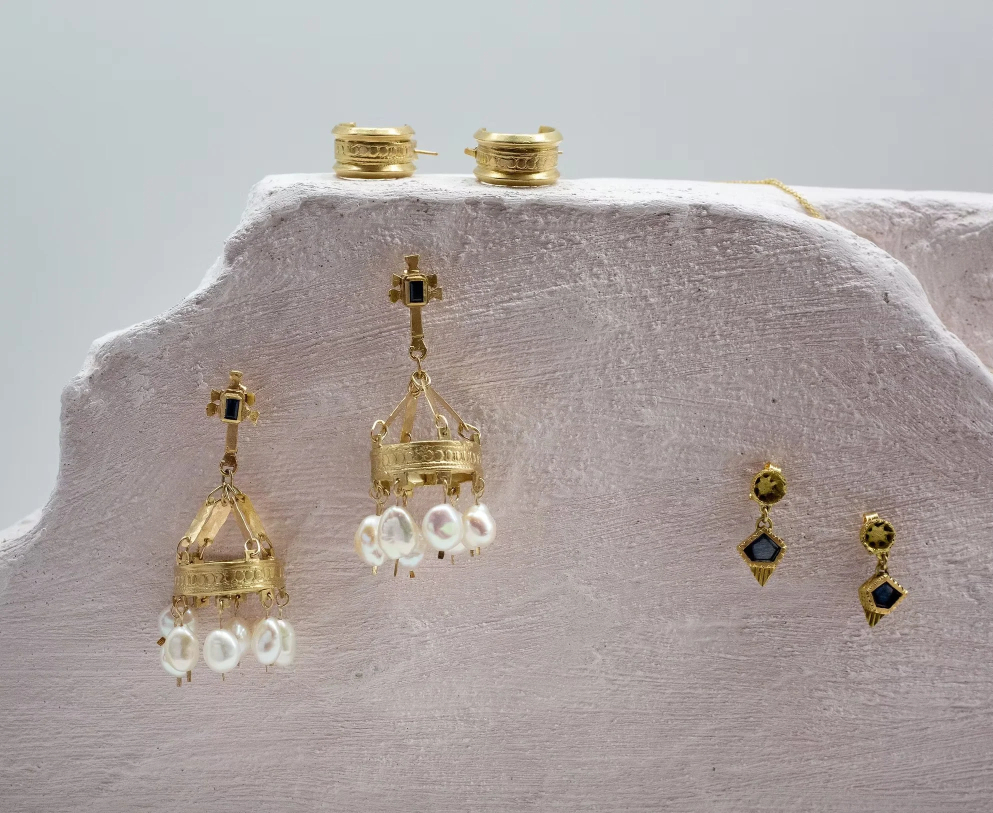 Gold and Sapphire earrings