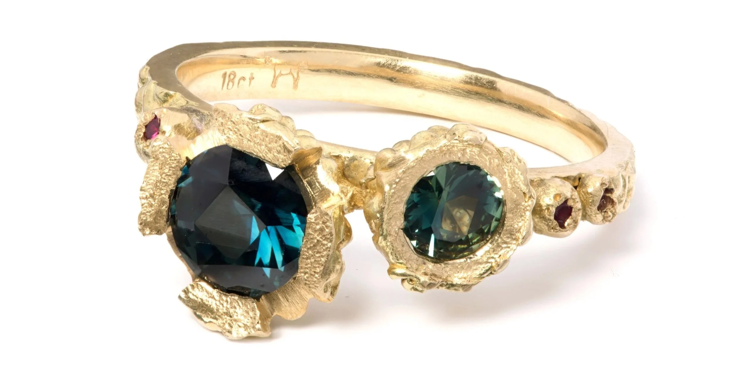 Custom Engagement Ring. Australian Sapphires & Recycled 18ct Yellow Gold. 
