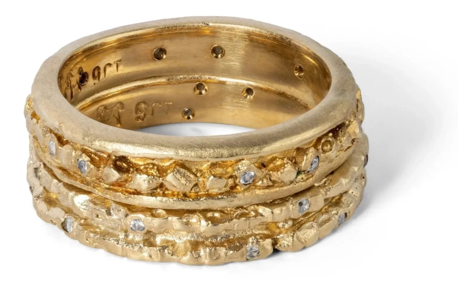 Ishtar & Astarte Rings. Recyled yellow gold. 