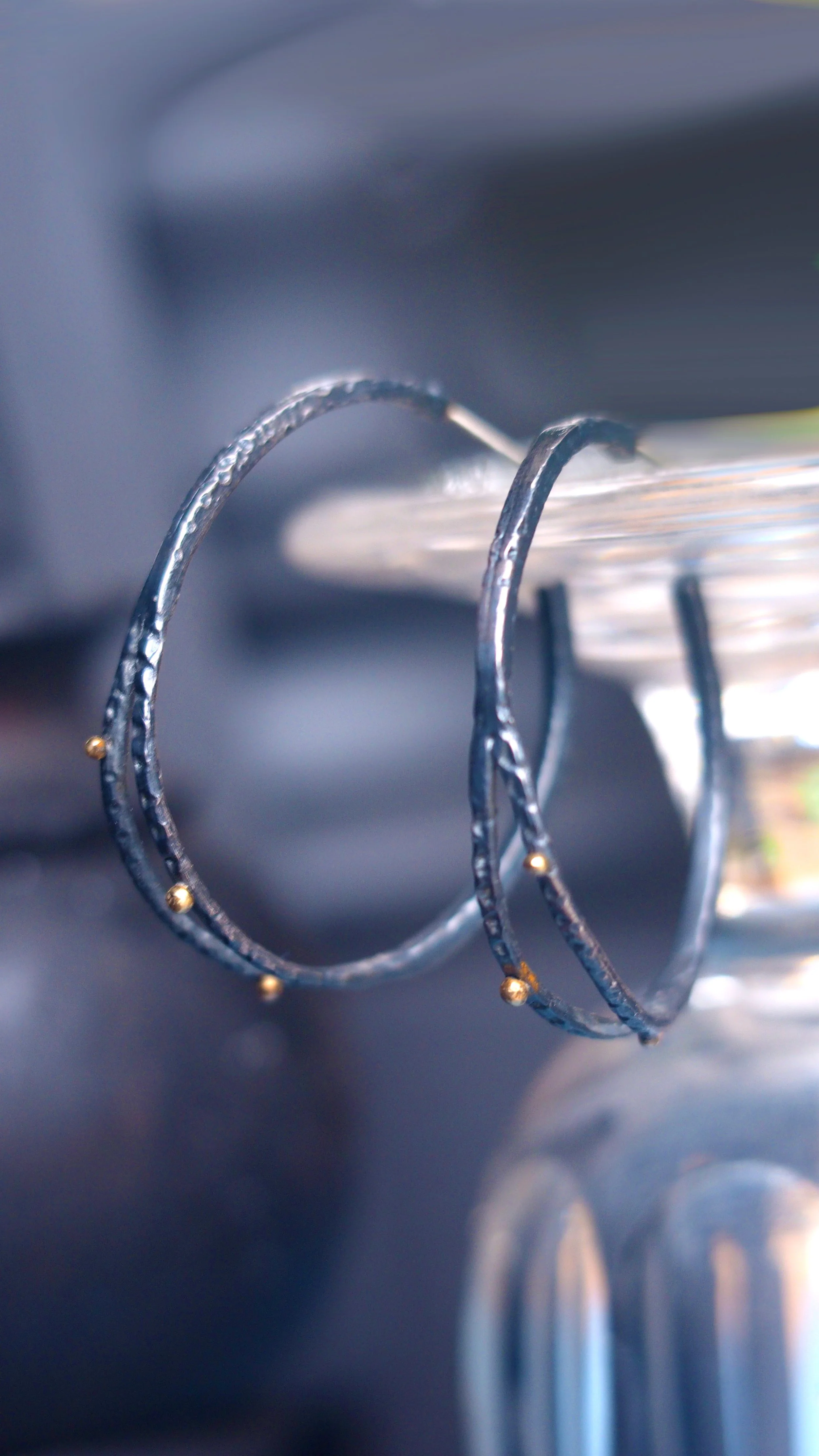 Tryamon hoop earrings by Georgie Brooks sterling silver and gold